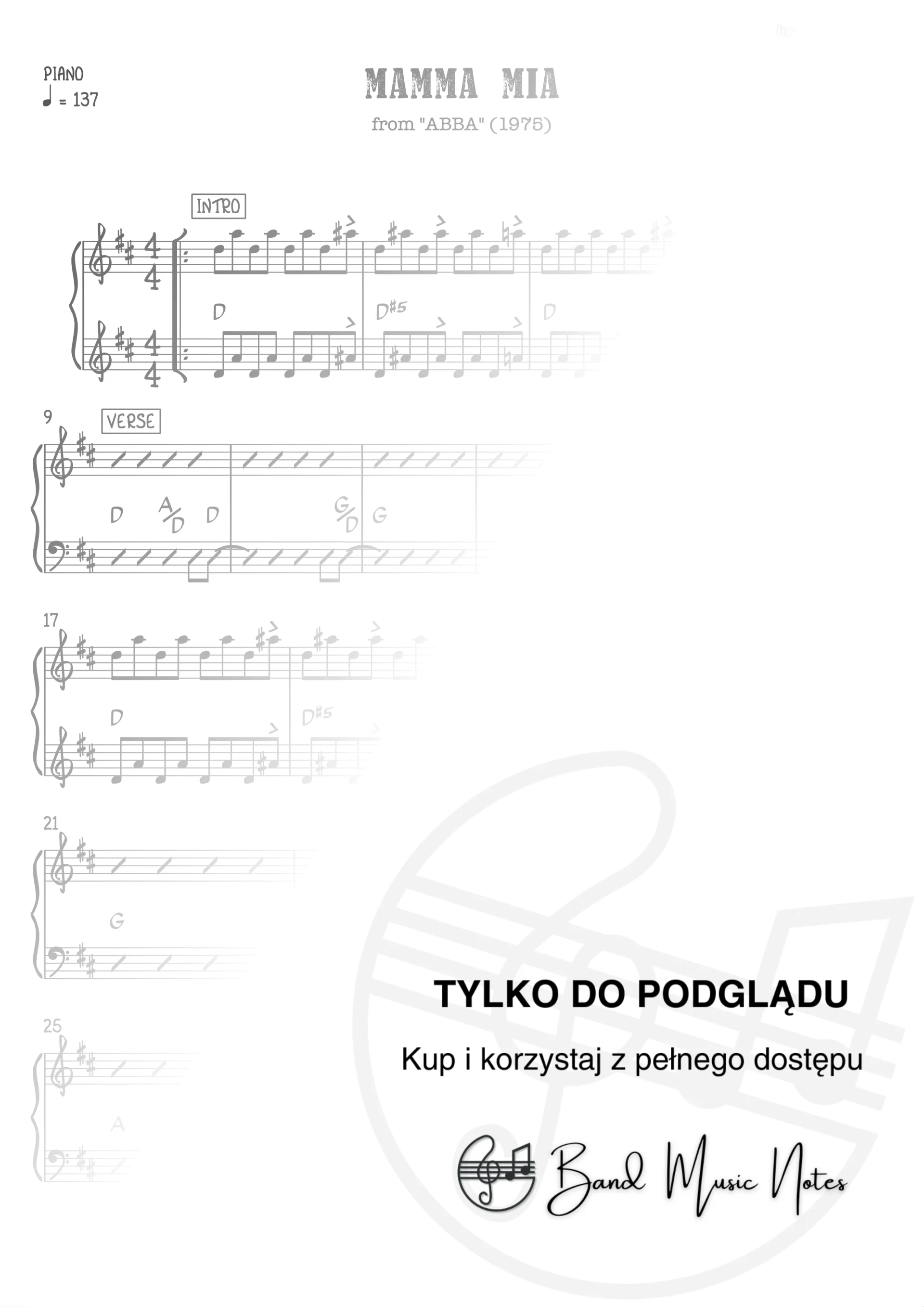 ABBA - Mamma Mia - Piano Part_0001