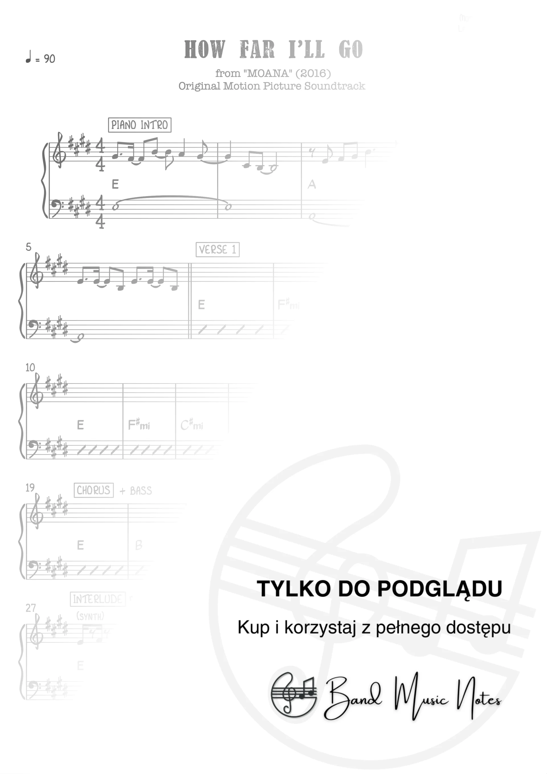 Allesia Cara - How Far I'll Go - Band Score_0001
