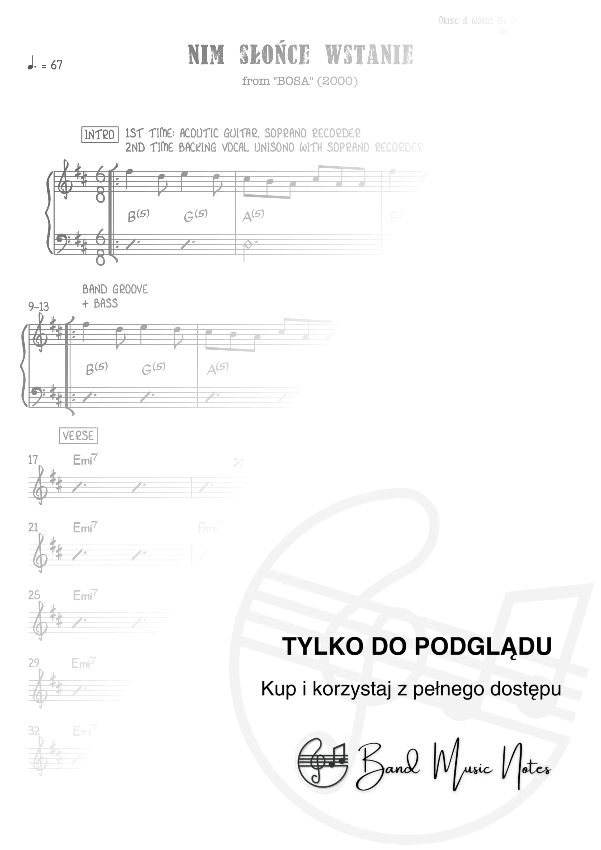 Anna Maria Jopek - Nim słońce wstanie - Band Score_0001