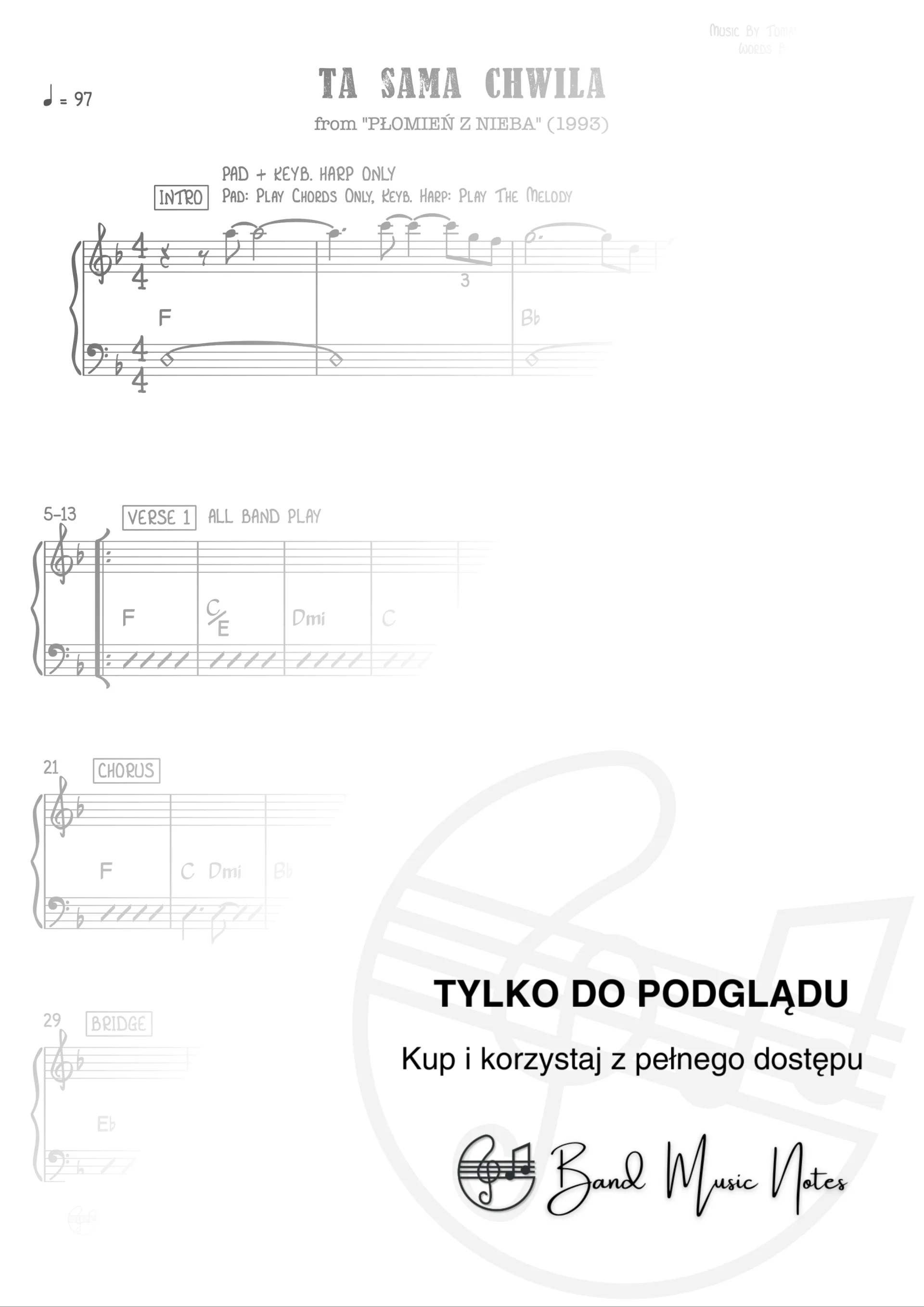 Bajm - Ta sama chwila - Band Score_0001