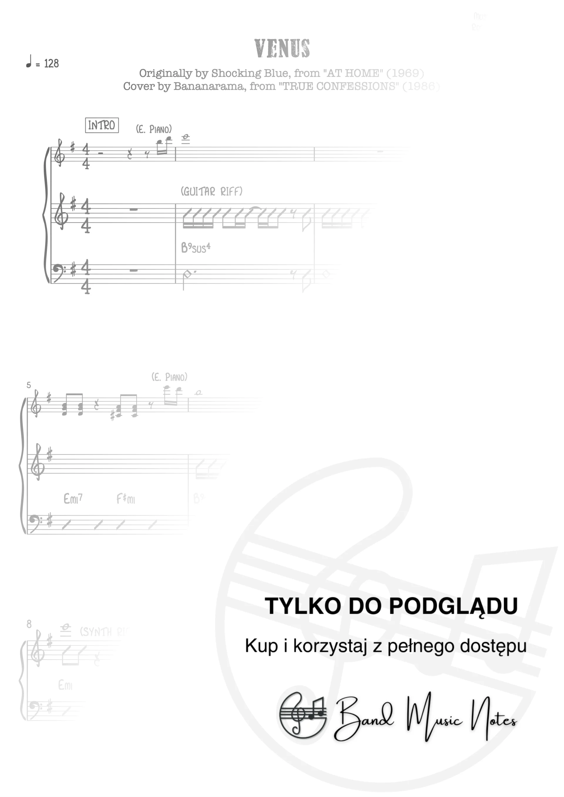 Bananarama - Venus - Band Score_0001