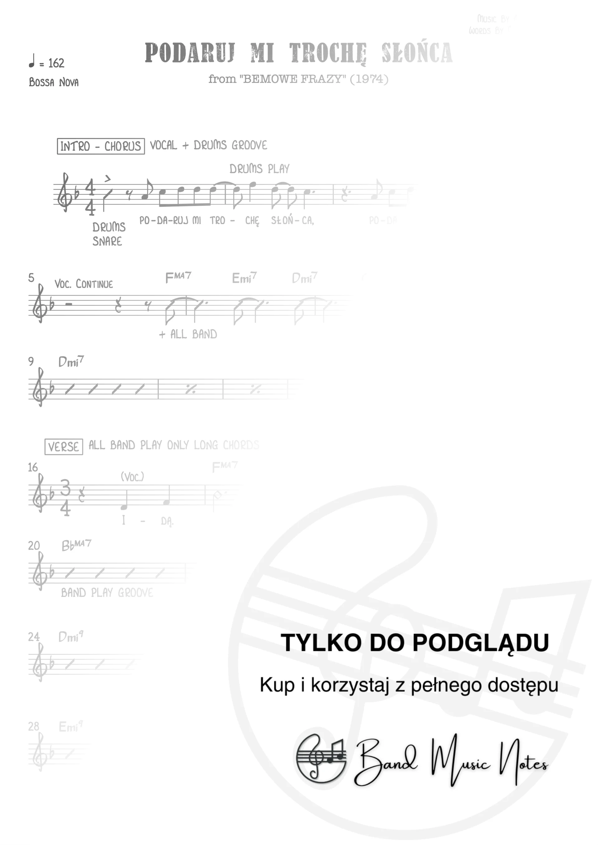 Bemibem - Podaruj mi trochę słońca - Band Score_0001