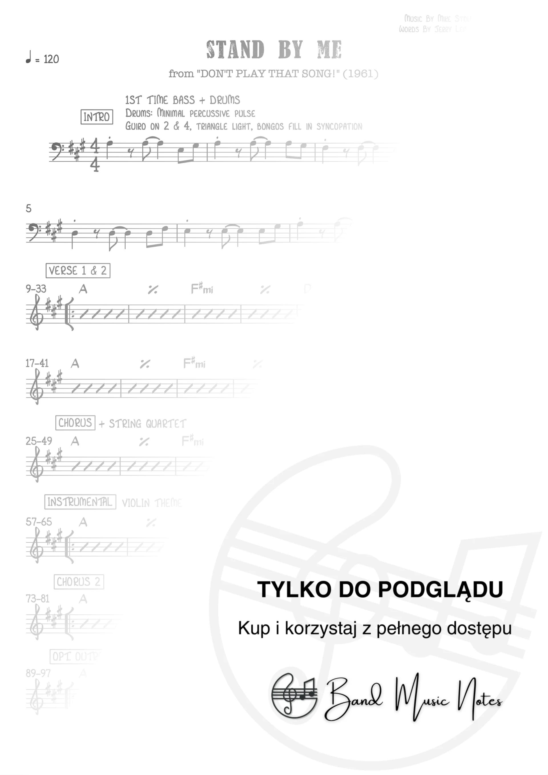 Ben E. King - Stand By Me - Band Score_0001