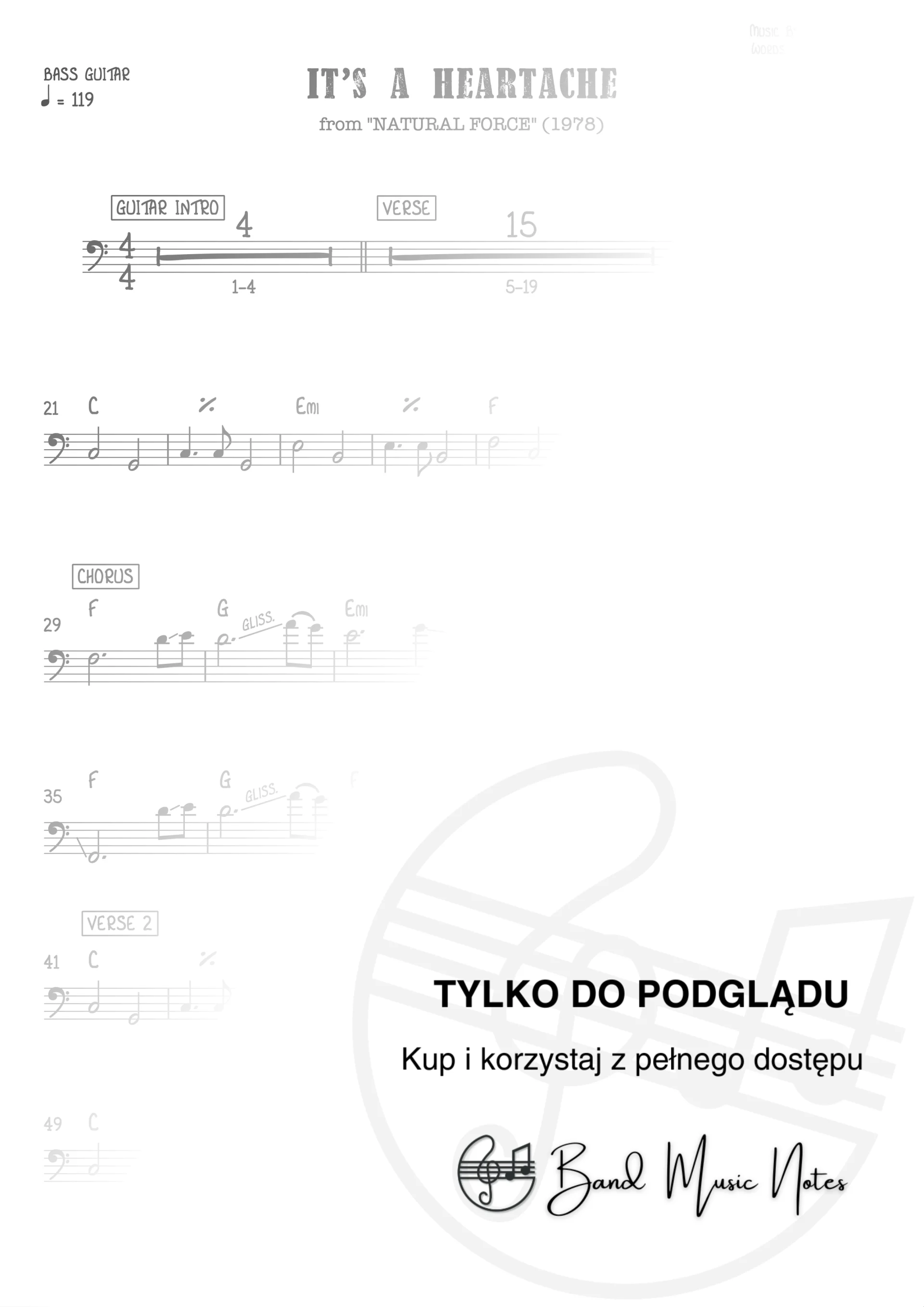 Bonnie Tyler - It's A Heartache - Bass Guitar Part_0001