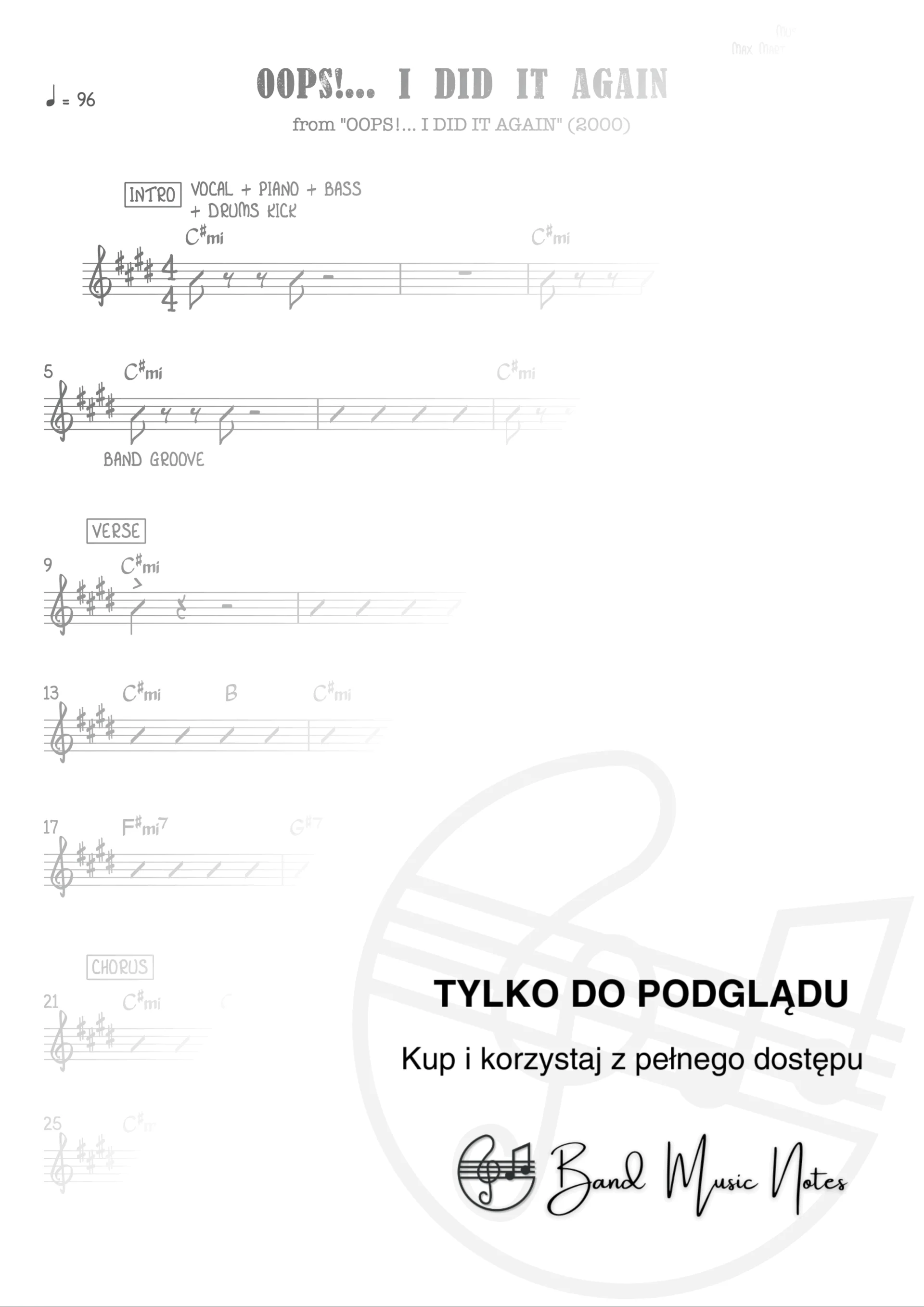 Britney Spears - Oops!... I Did It Again - Band Score_0001