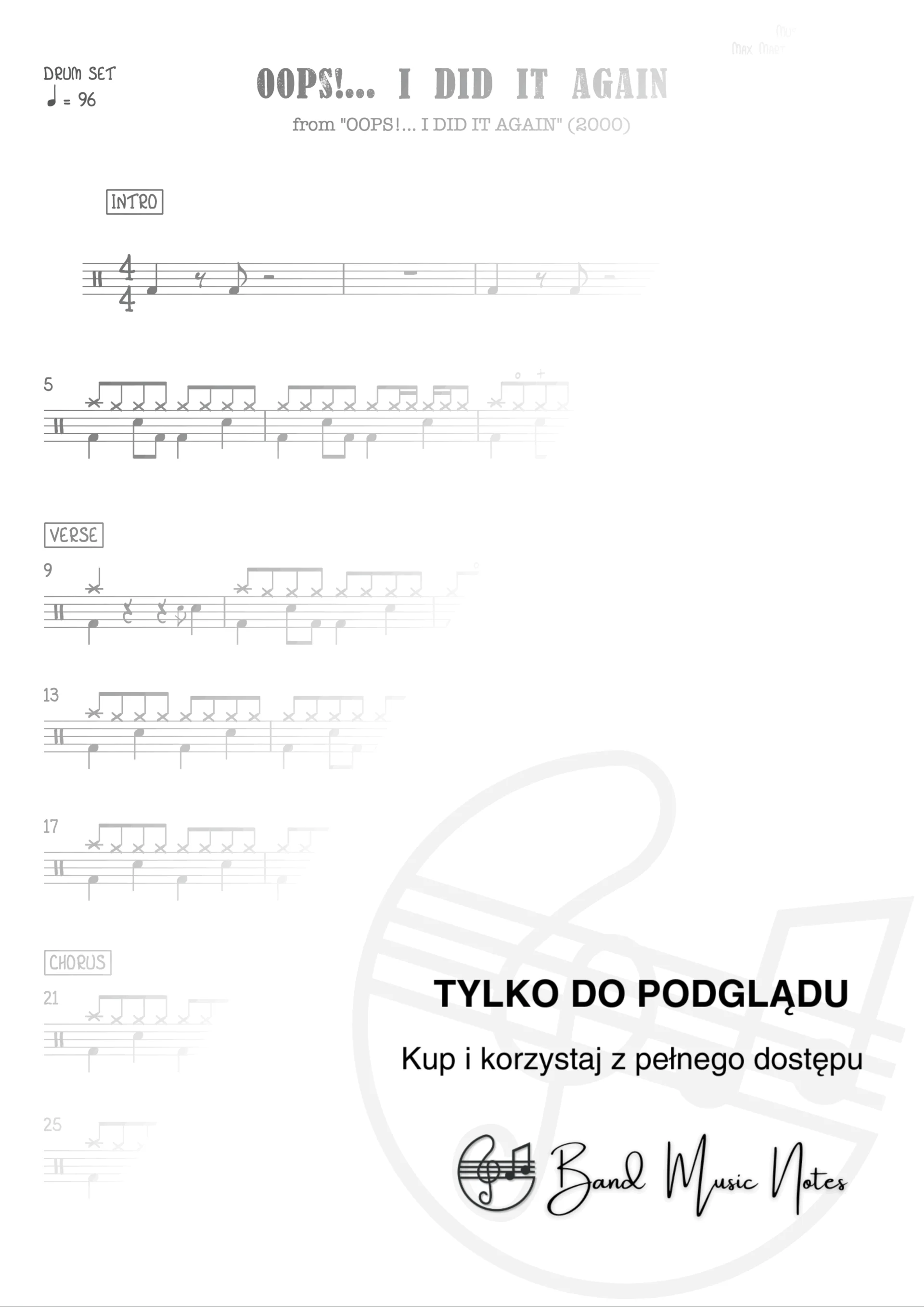 Britney Spears - Oops!... I Did It Again - Drum Set Part_0001
