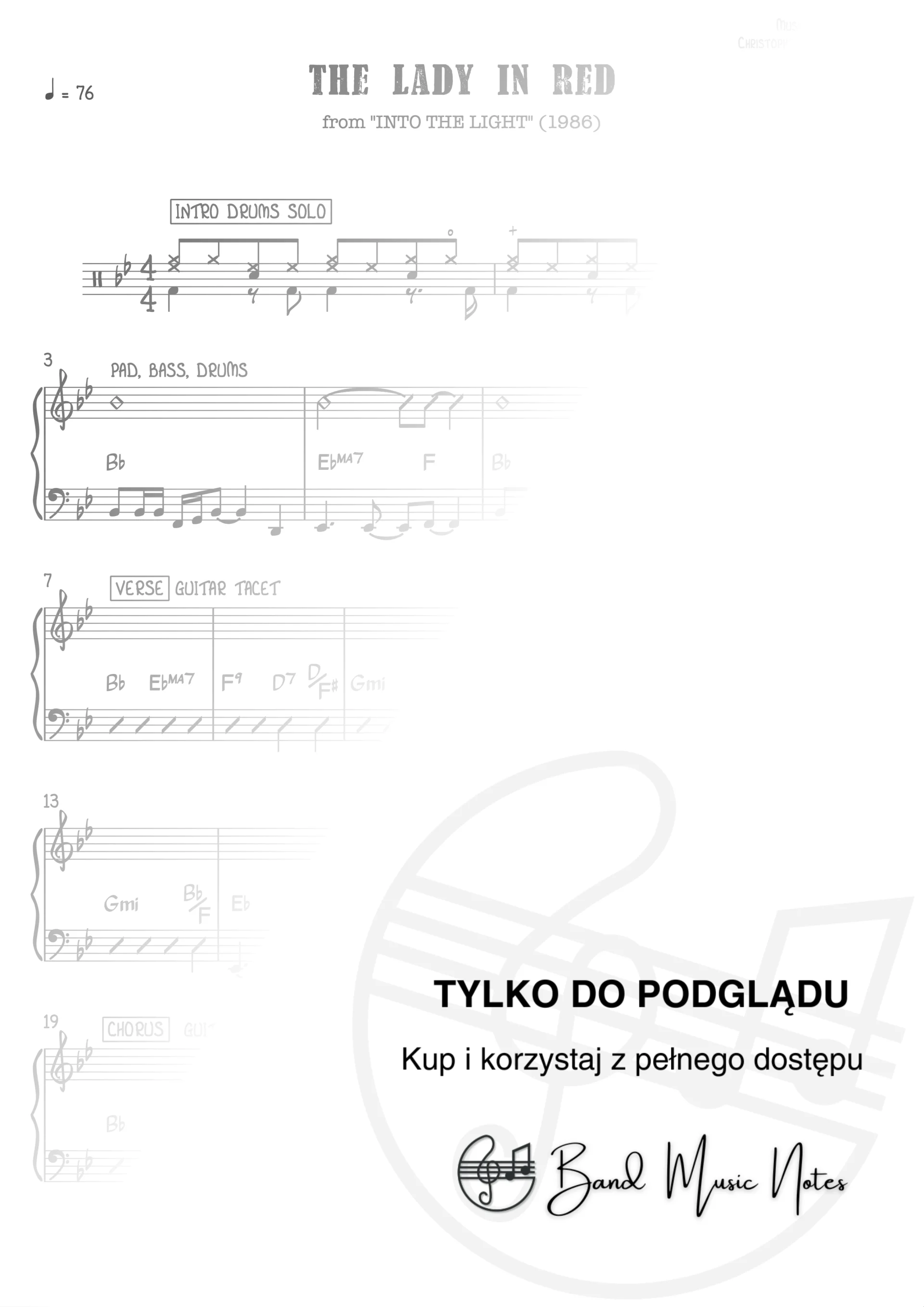 Chris De Burgh - The Lady In Red - Band Score_0001