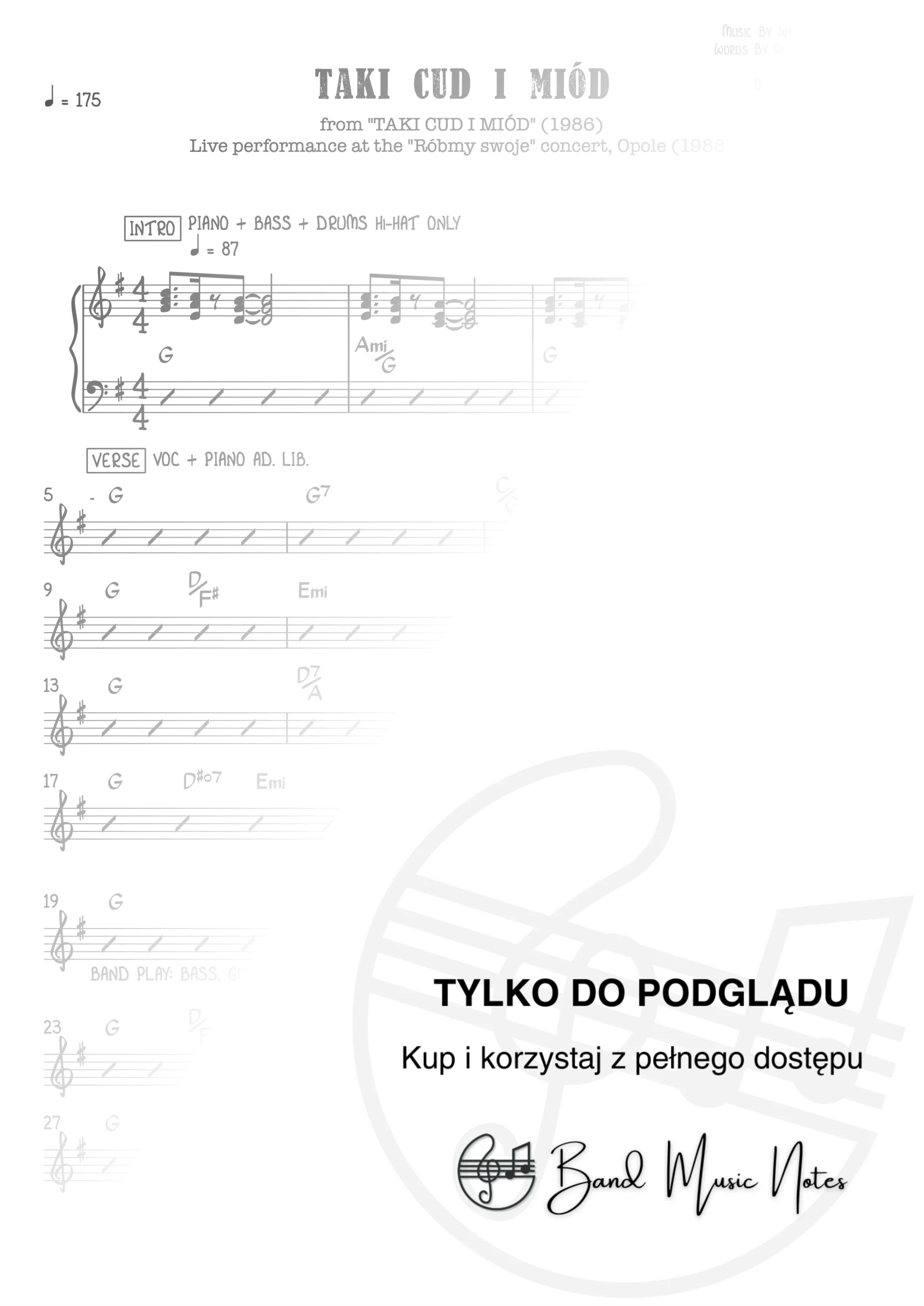 Danuta Błażejczyk - Taki cud i miód - Ver. live - Band Score_0001