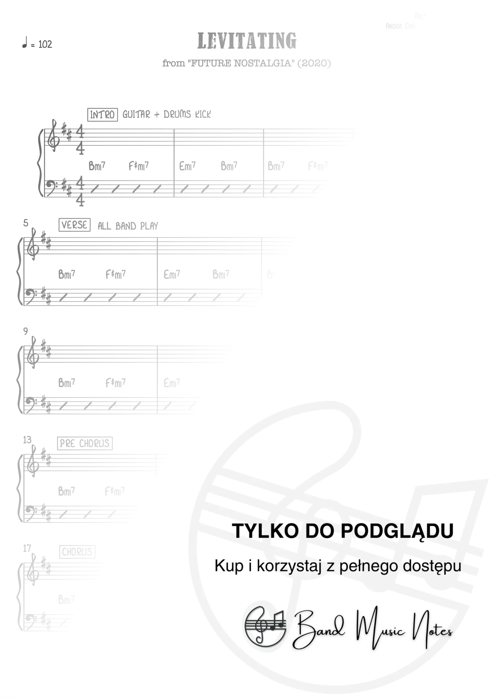 Dua Lipa - Levitating - Band Score_0001