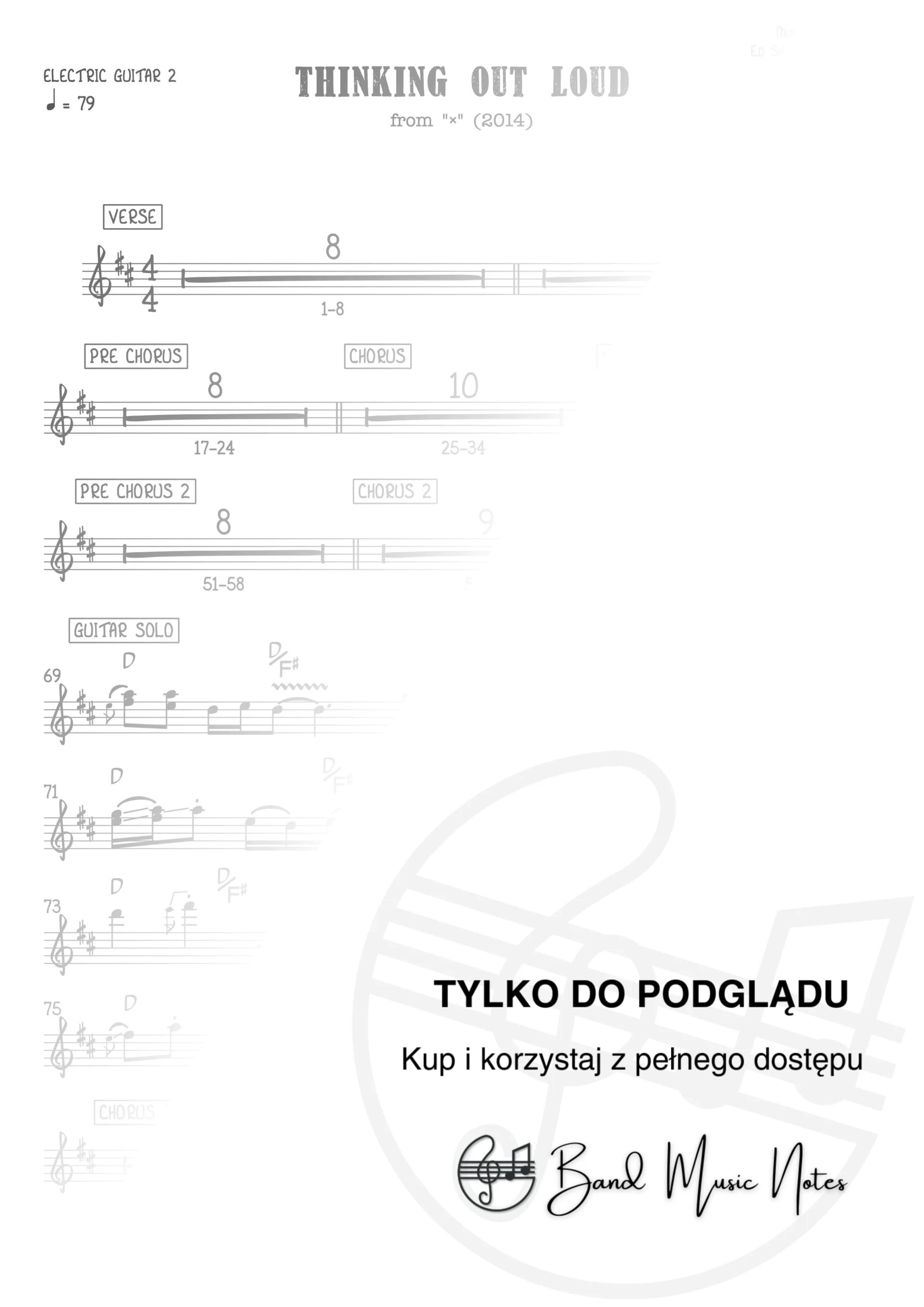 Ed Sheeran - Thinking Out Loud - Electric Guitar 2 Part_0001
