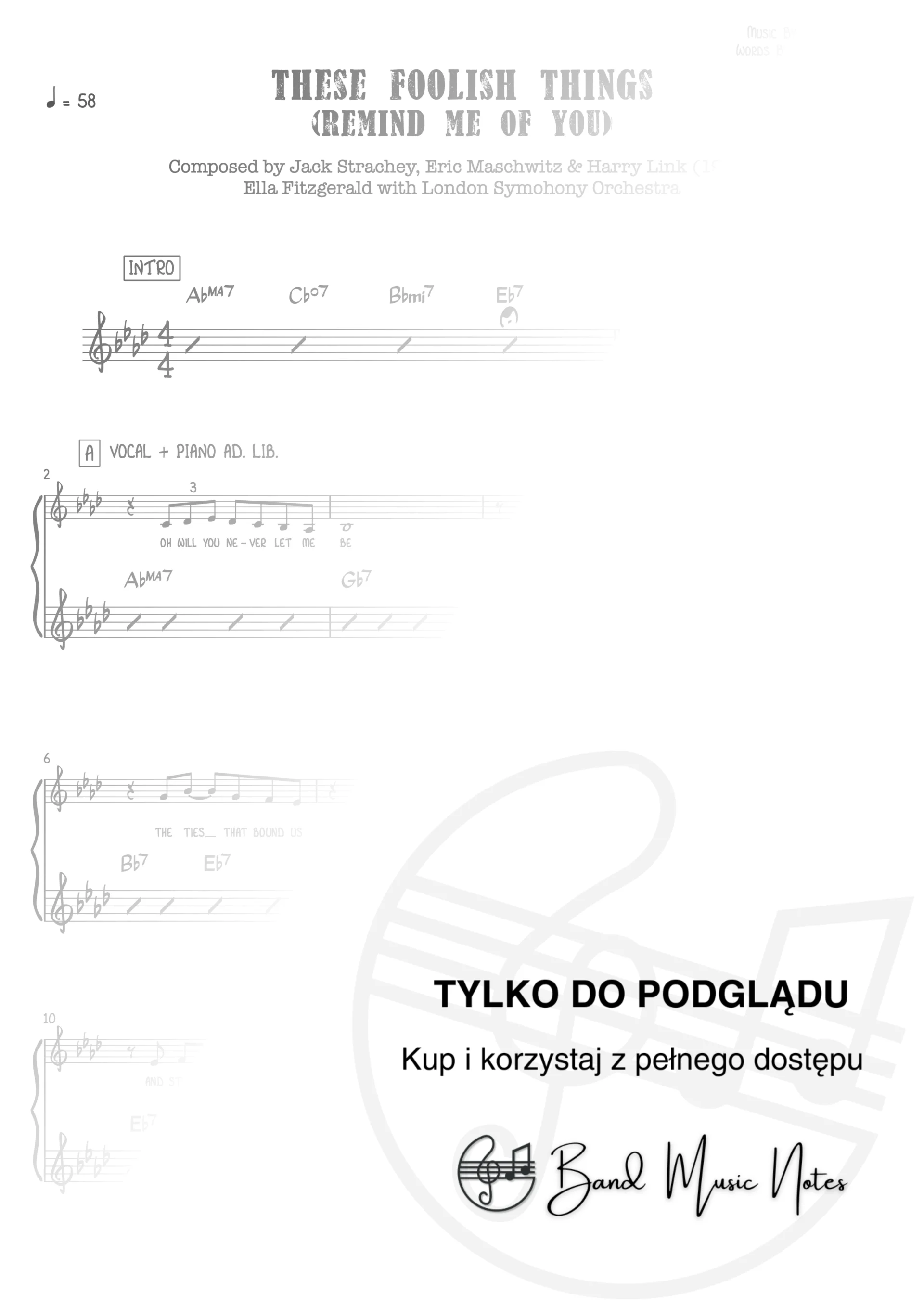 Ella Fitzgerald - These Foolish Things (Remind Me Of You) - Band Score_0001
