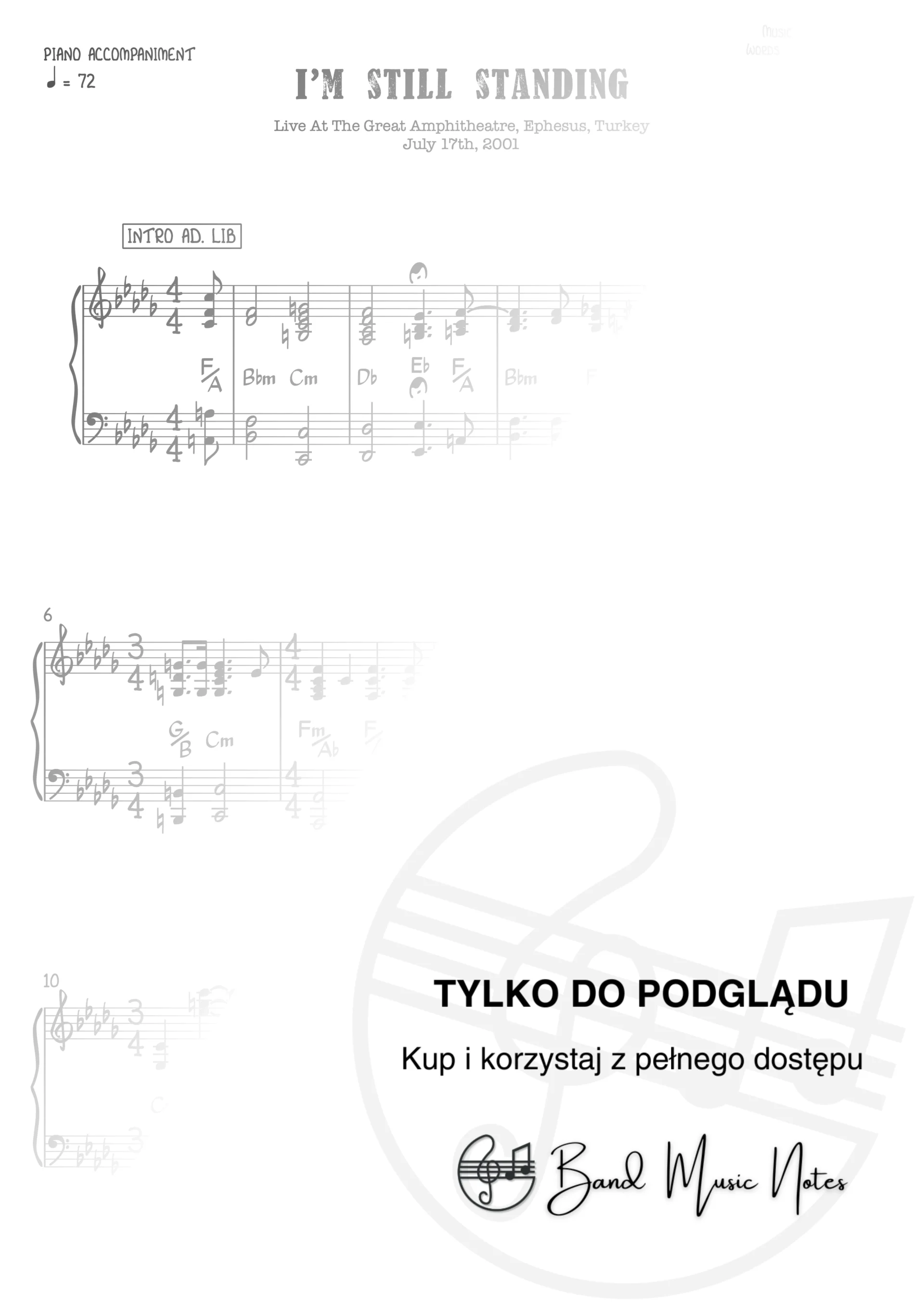 Elton John - I'm Still Standing - Ver. live - Piano Accompaniment_0001