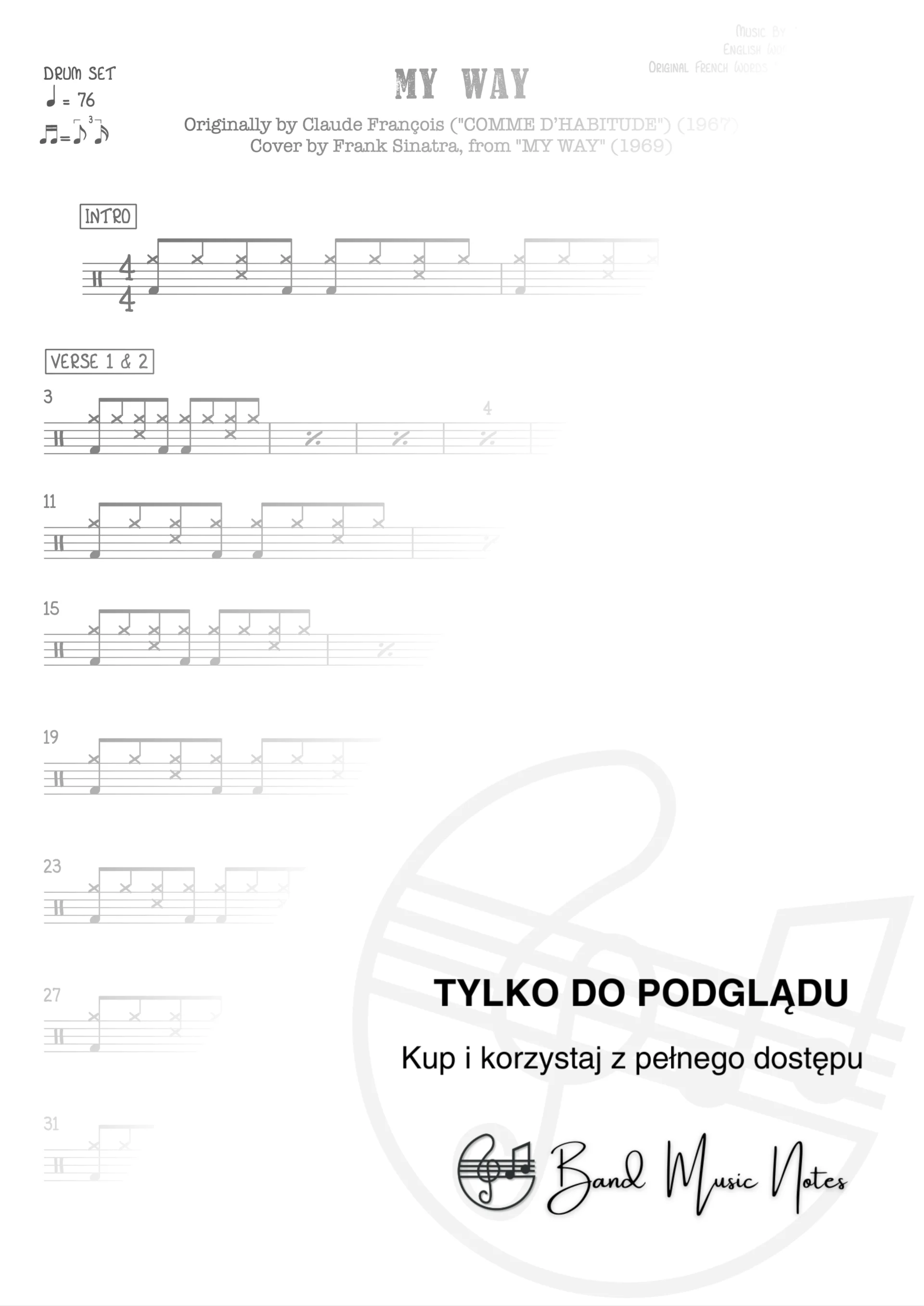 Frank Sinatra - My Way - Drum Set Part_0001