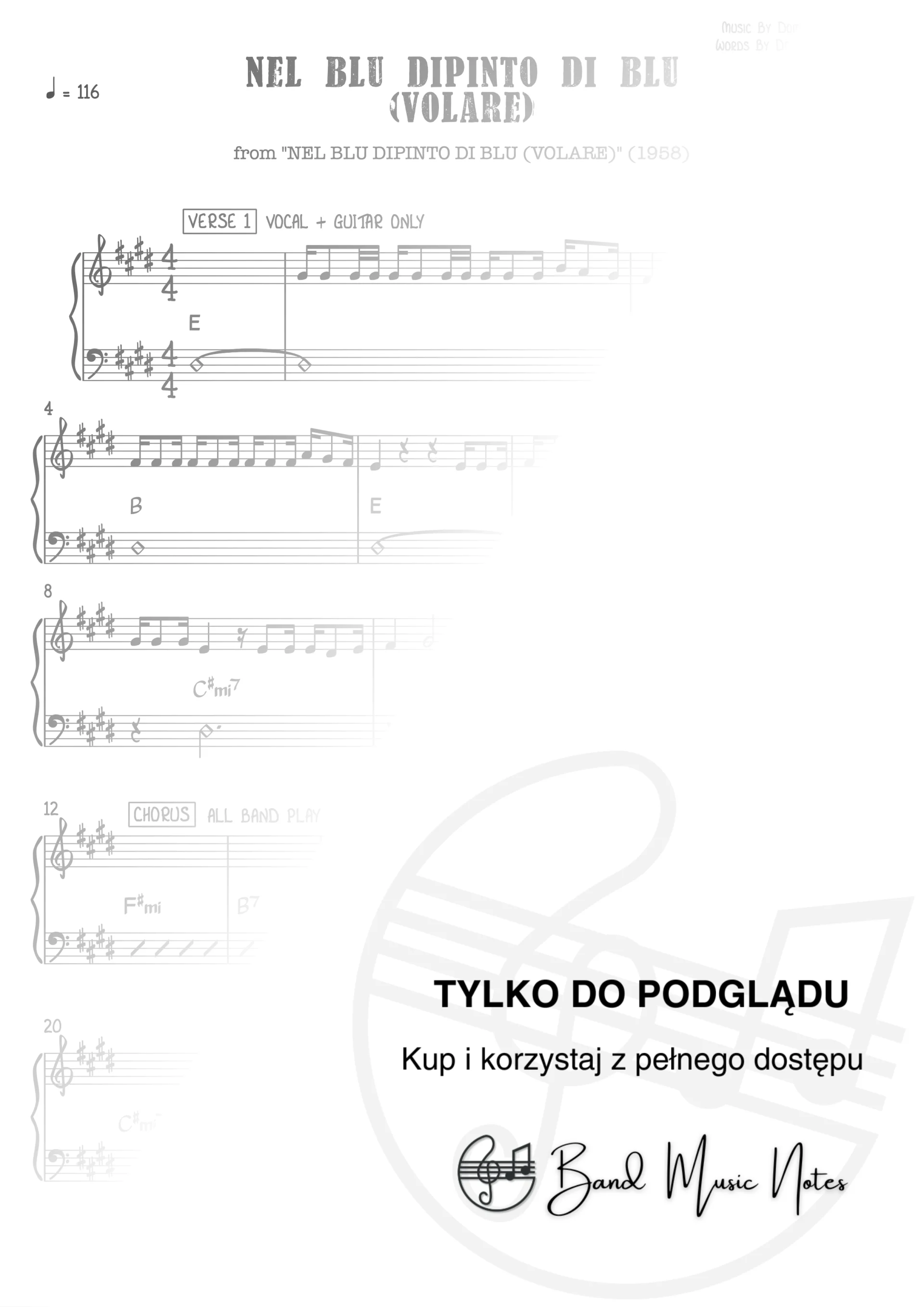 Gipsy Kings - Nel Blu Dipinto Di Blu (Volare) - Band Score_0001