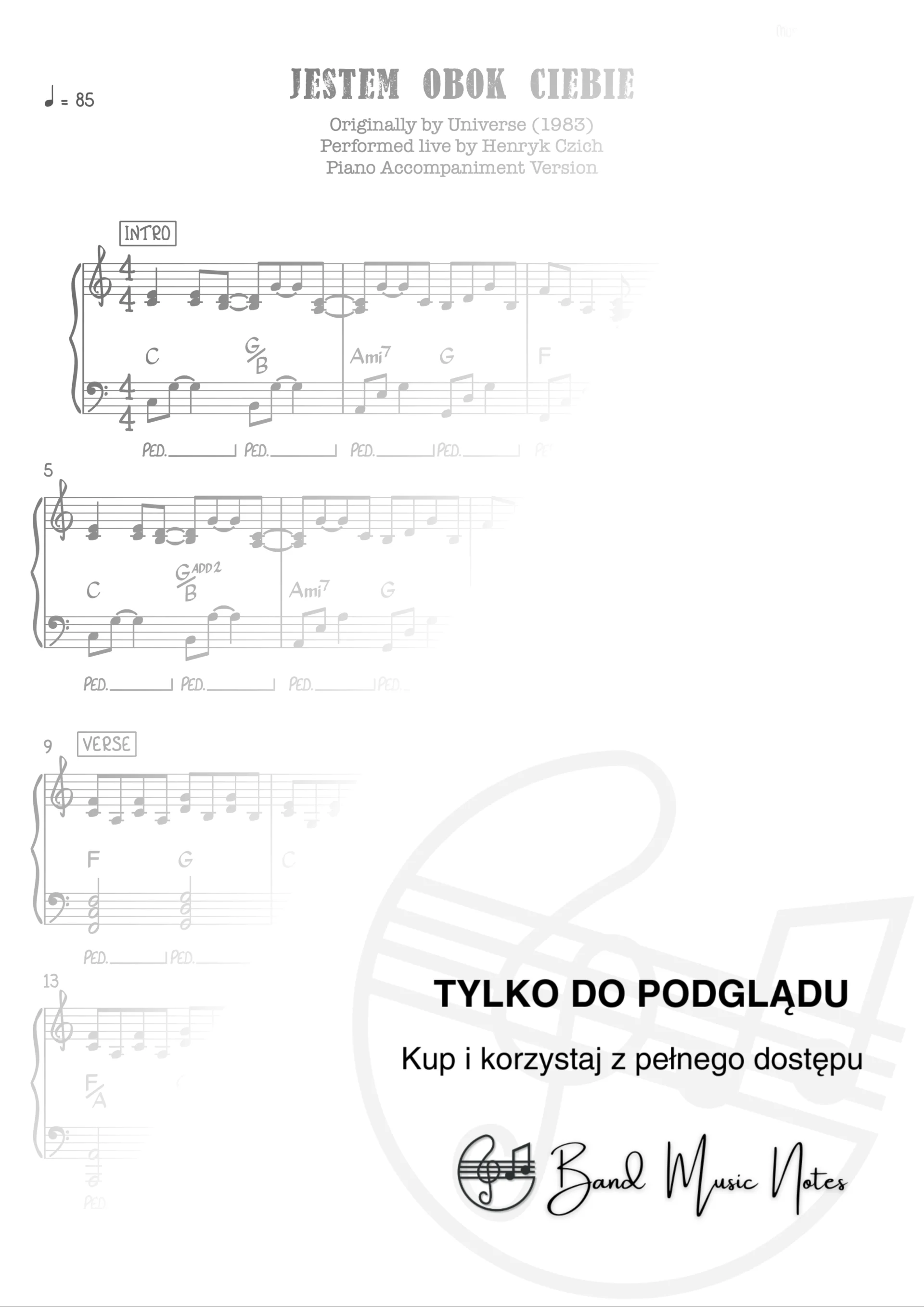 Henryk Czich - Jestem obok Ciebie - Piano Accompaniment_0001