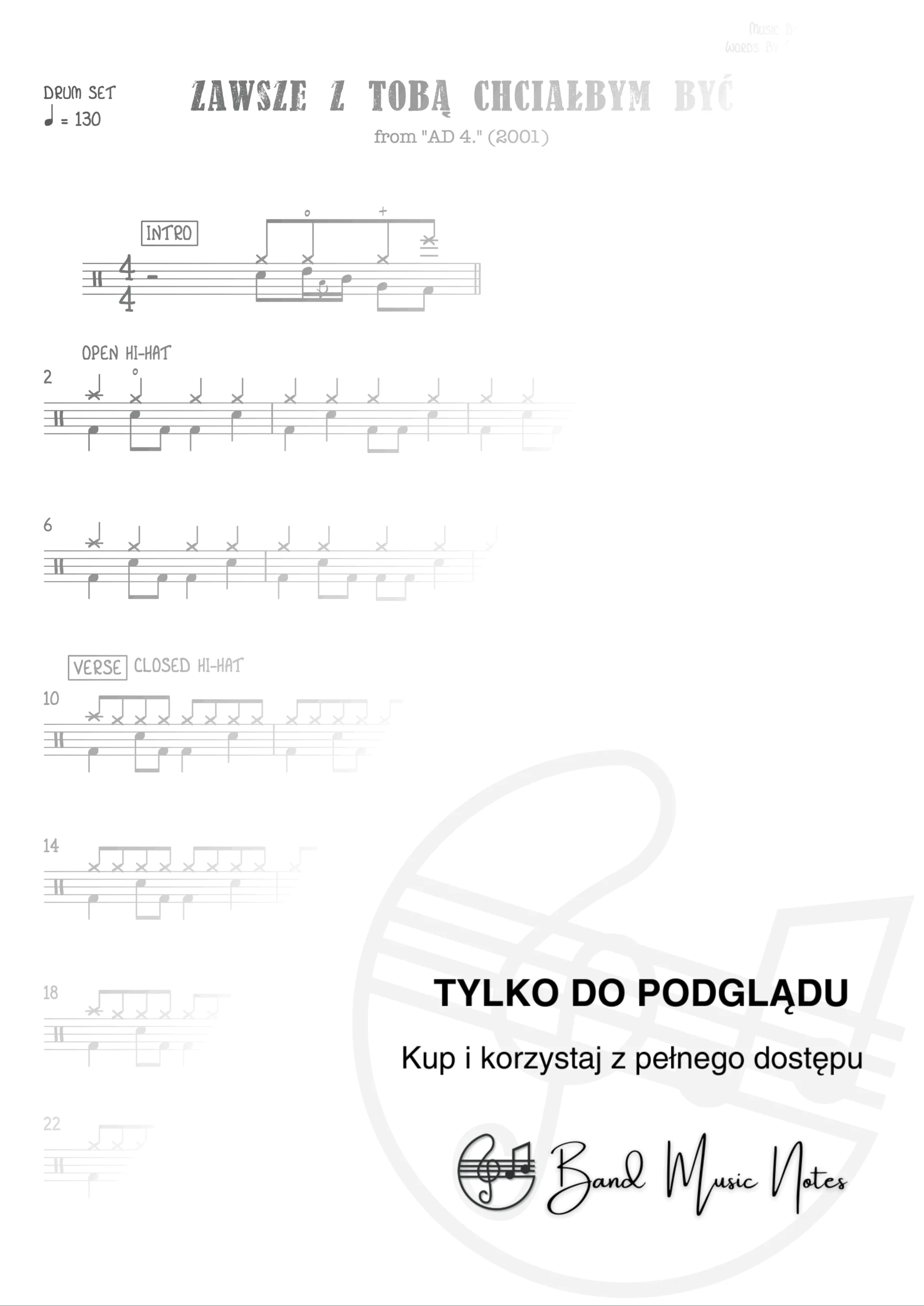 Ich Troje - Zawsze z tobą chciałbym być - Drum Set Part_0001