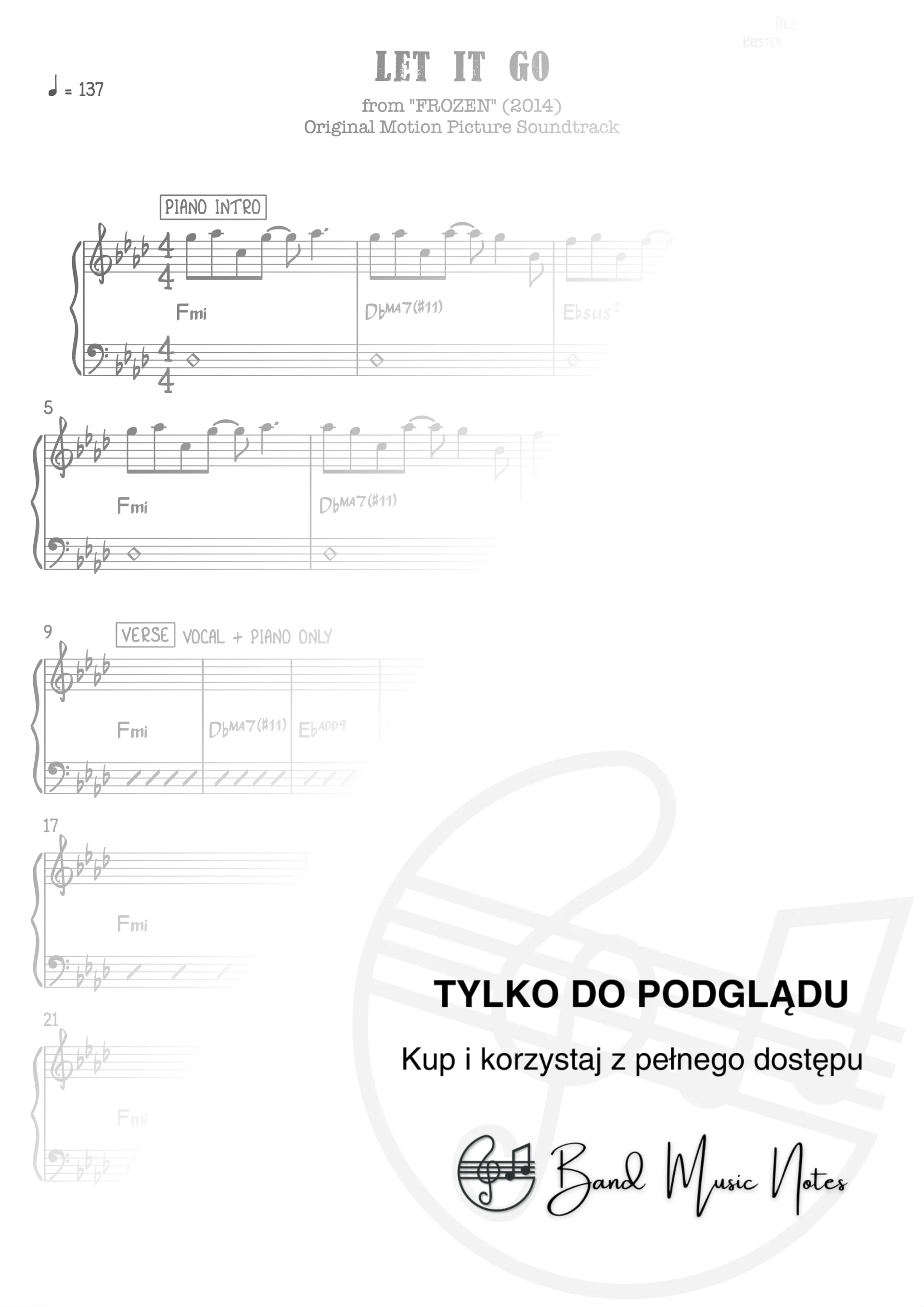 Idina Menzel - Let It Go - Band Score_0001