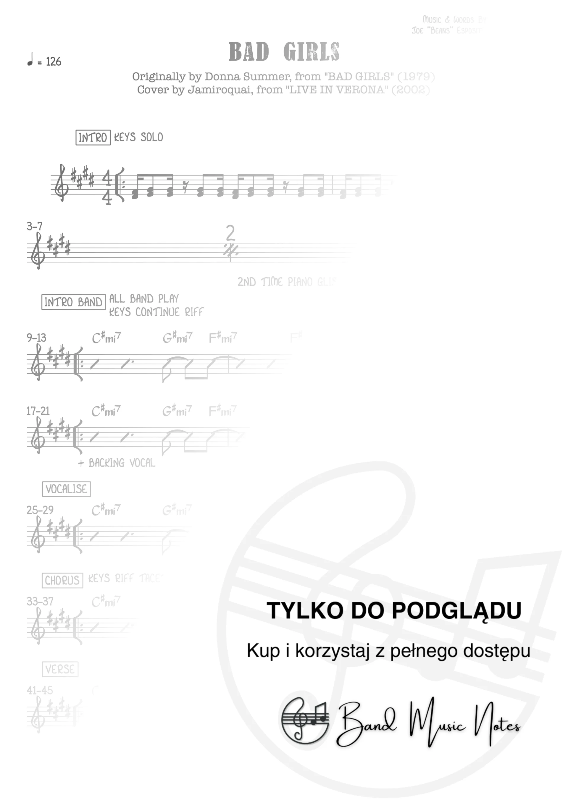 Jamiroquai - Bad Girls - Ver. live - Band Score_0001