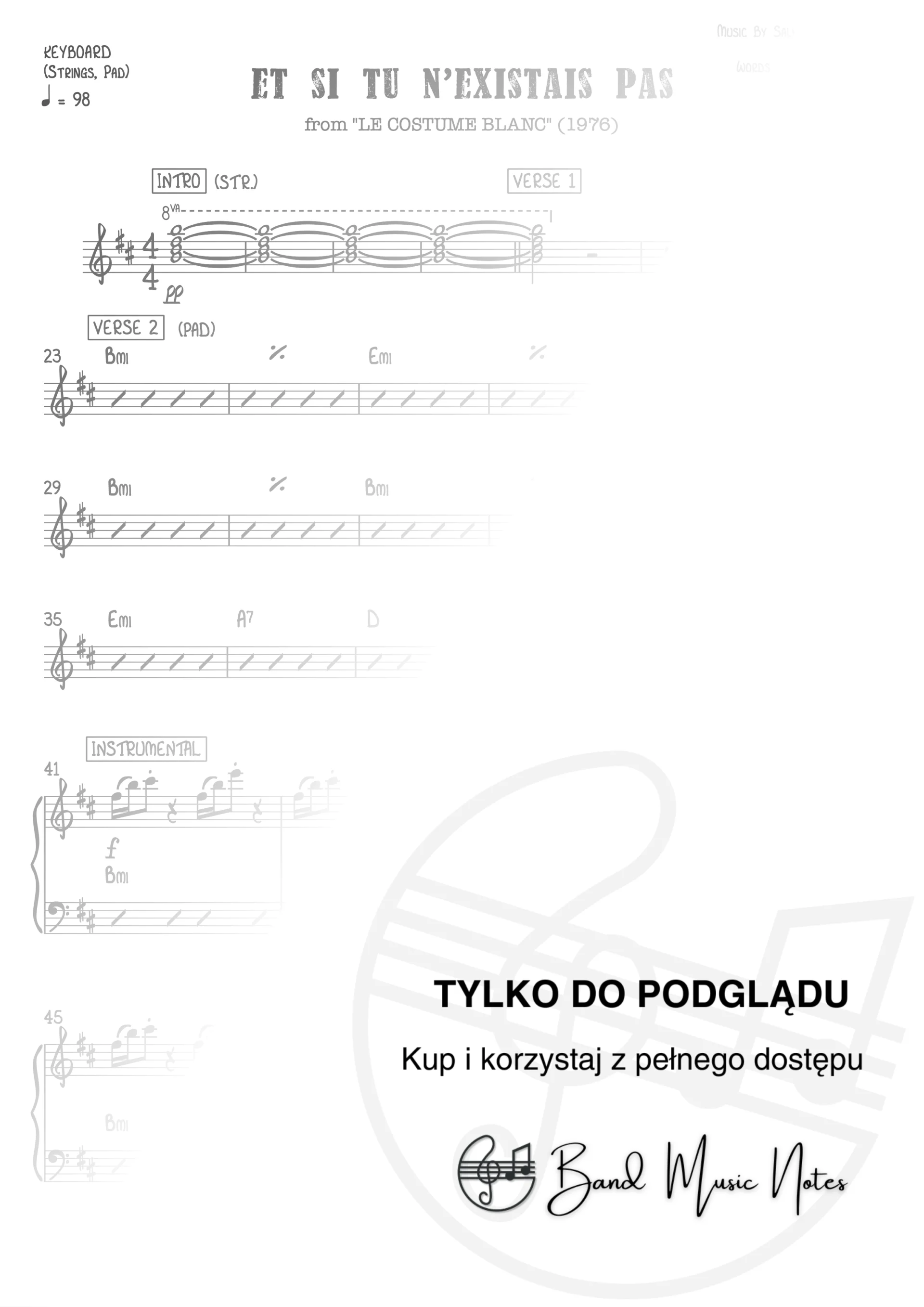 Joe Dassin - Et si tu n’existais pas - Keyboard Part_0001
