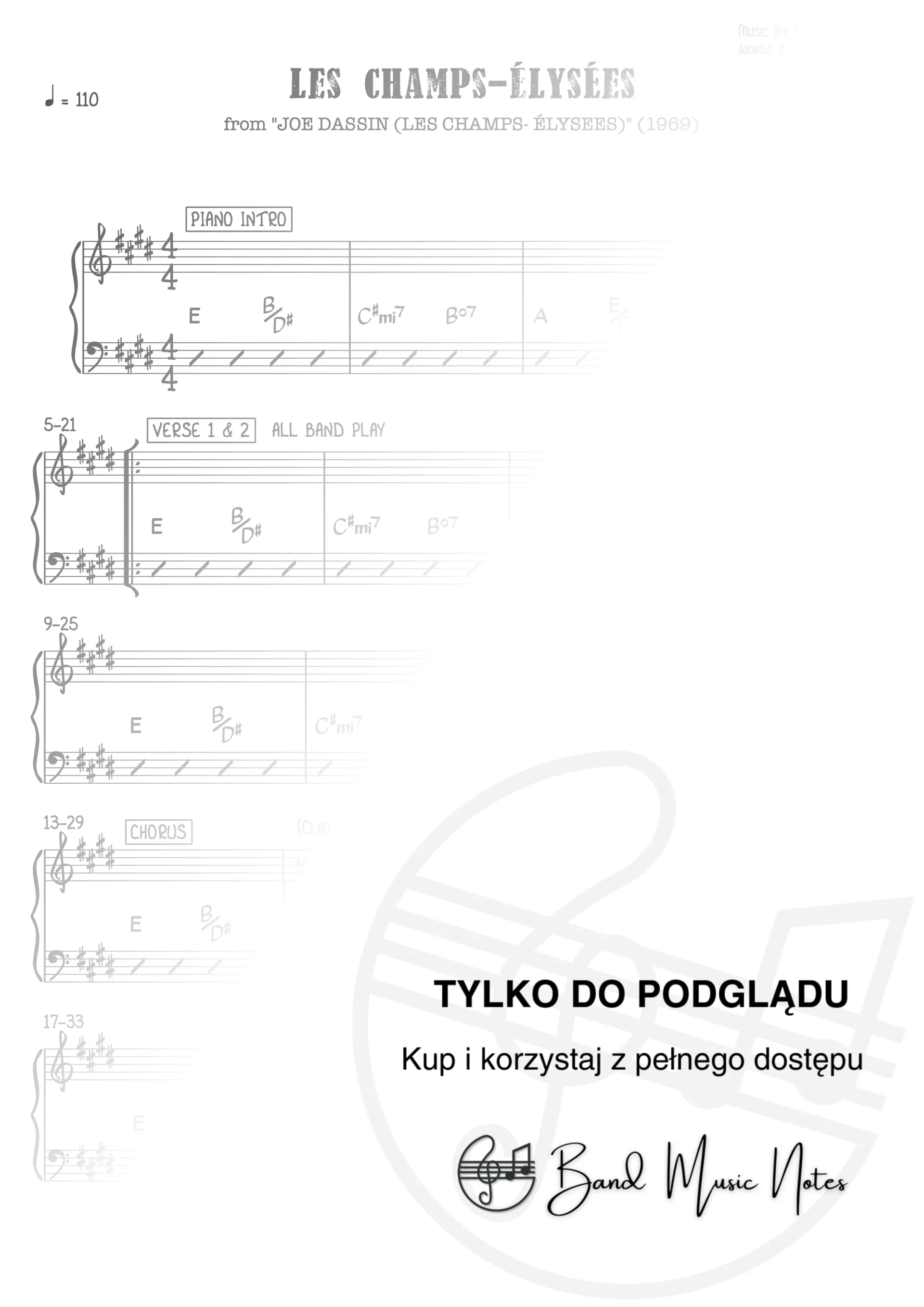 Joe Dassin - Les Champs-Élysées - Band Score_0001