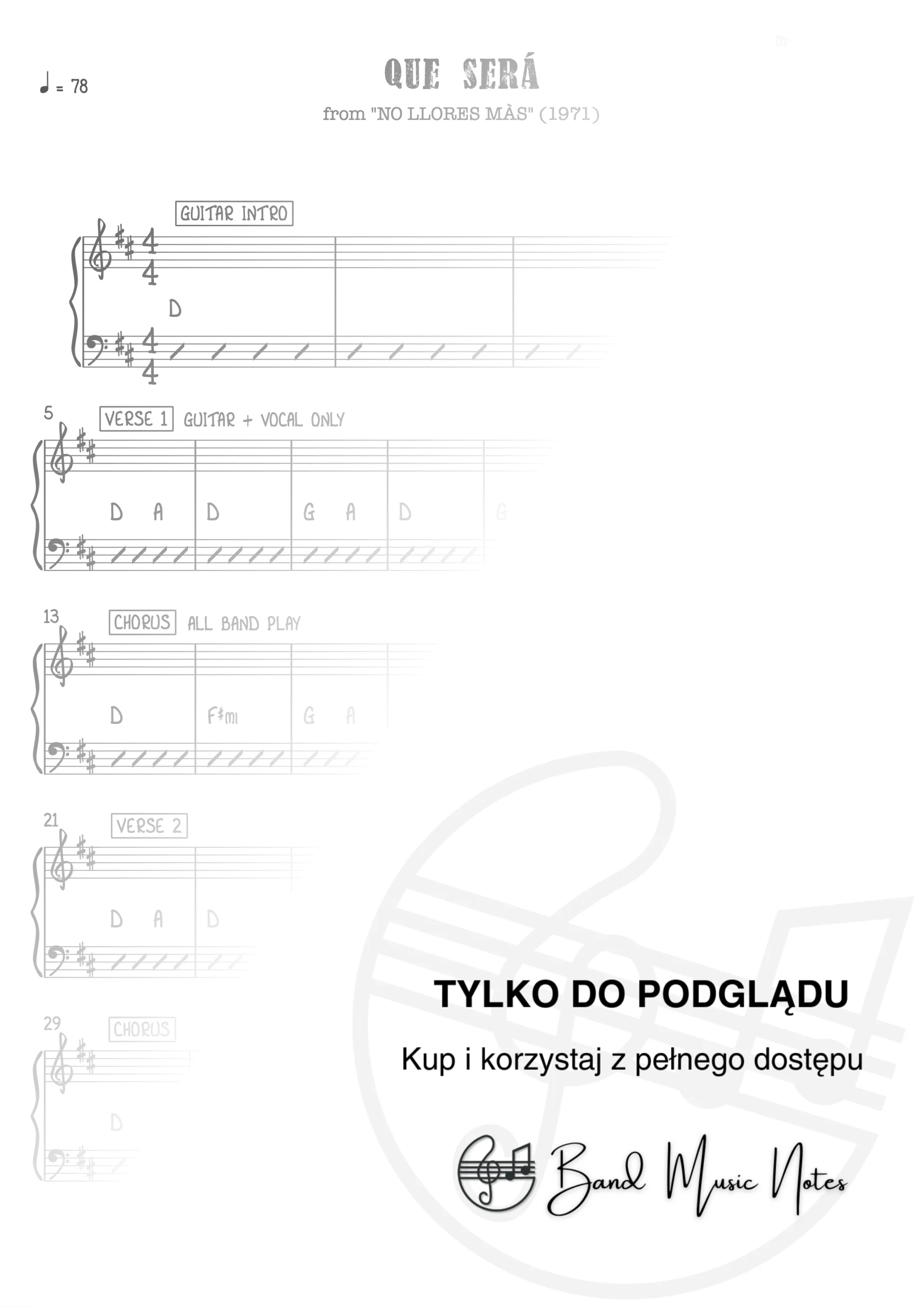 José Feliciano - Que Será - Band Score_0001