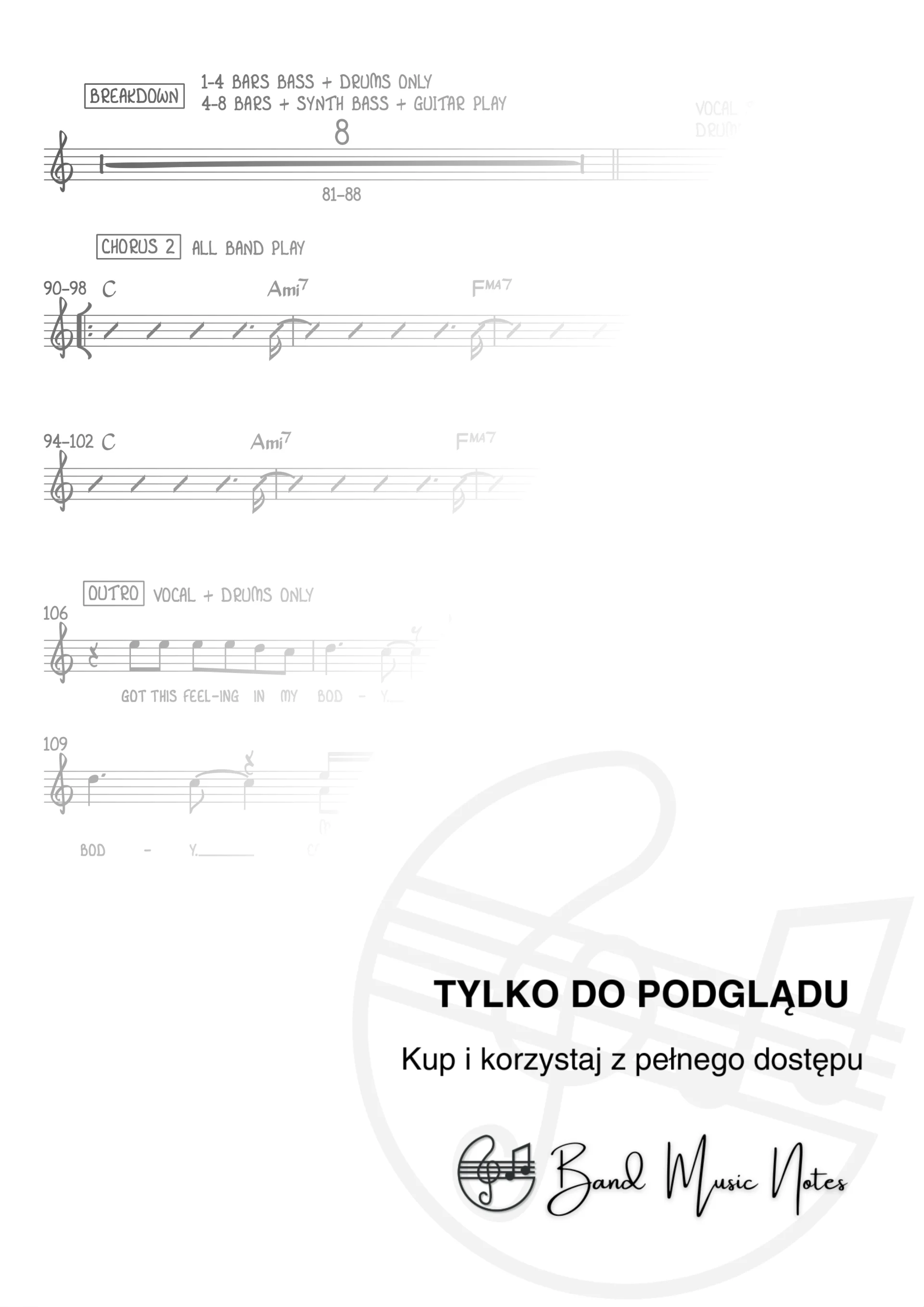 Justin Timberlake - Can't Stop The Feeling! - Band Score_0003