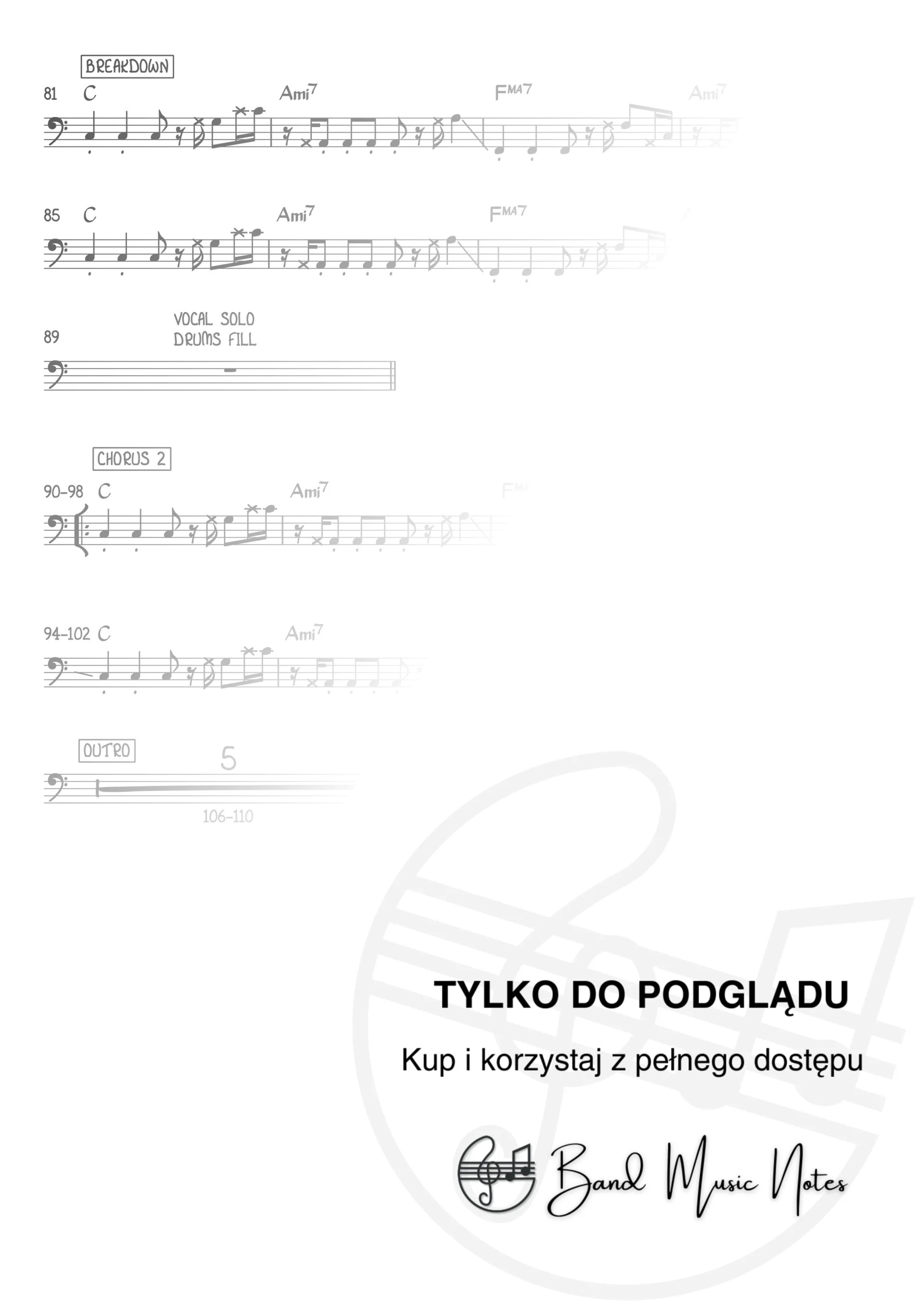 Justin Timberlake - Can't Stop The Feeling! - Bass Guitar Part_0003