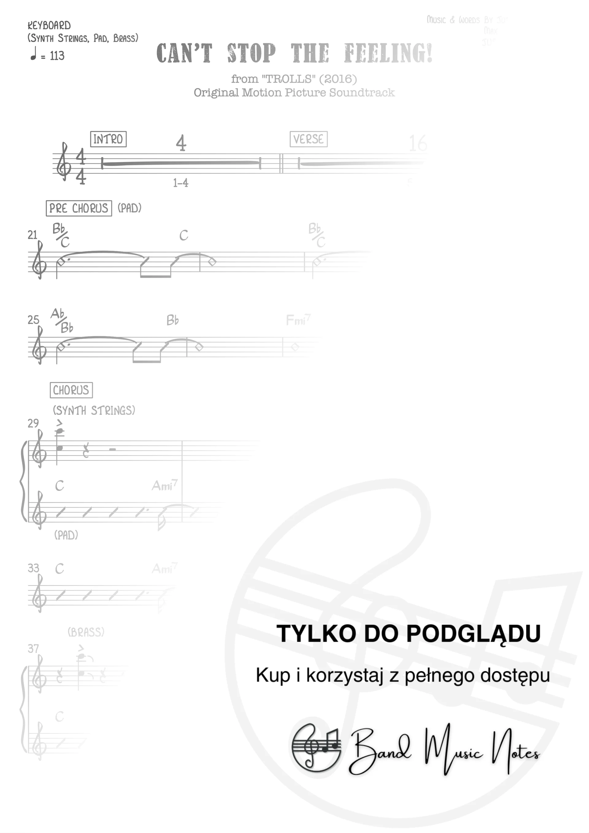Justin Timberlake - Can't Stop The Feeling! - Keyboard Part_0001