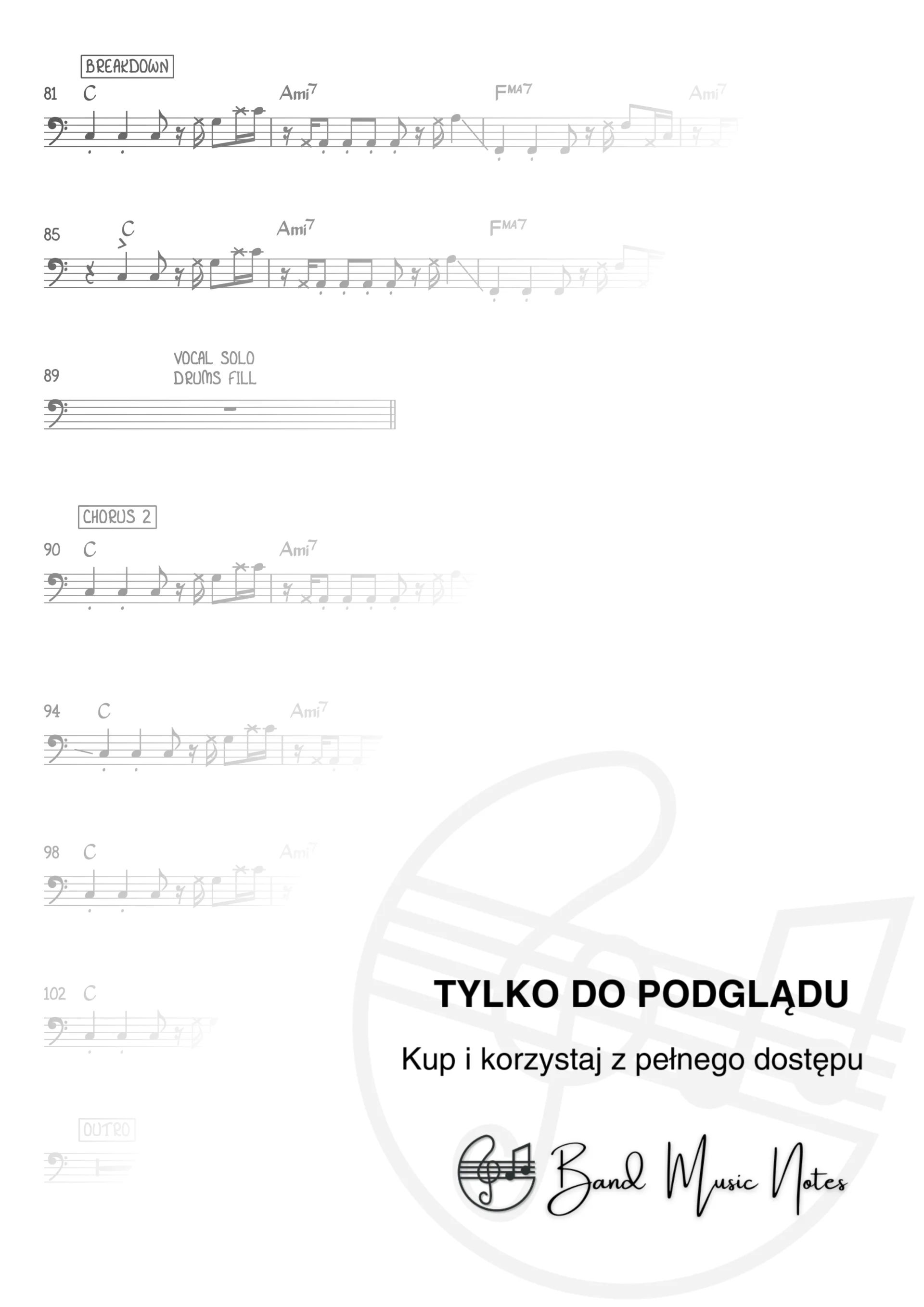 Justin Timberlake - Can't Stop The Feeling! - Ver. live - Bass Guitar Part_0003