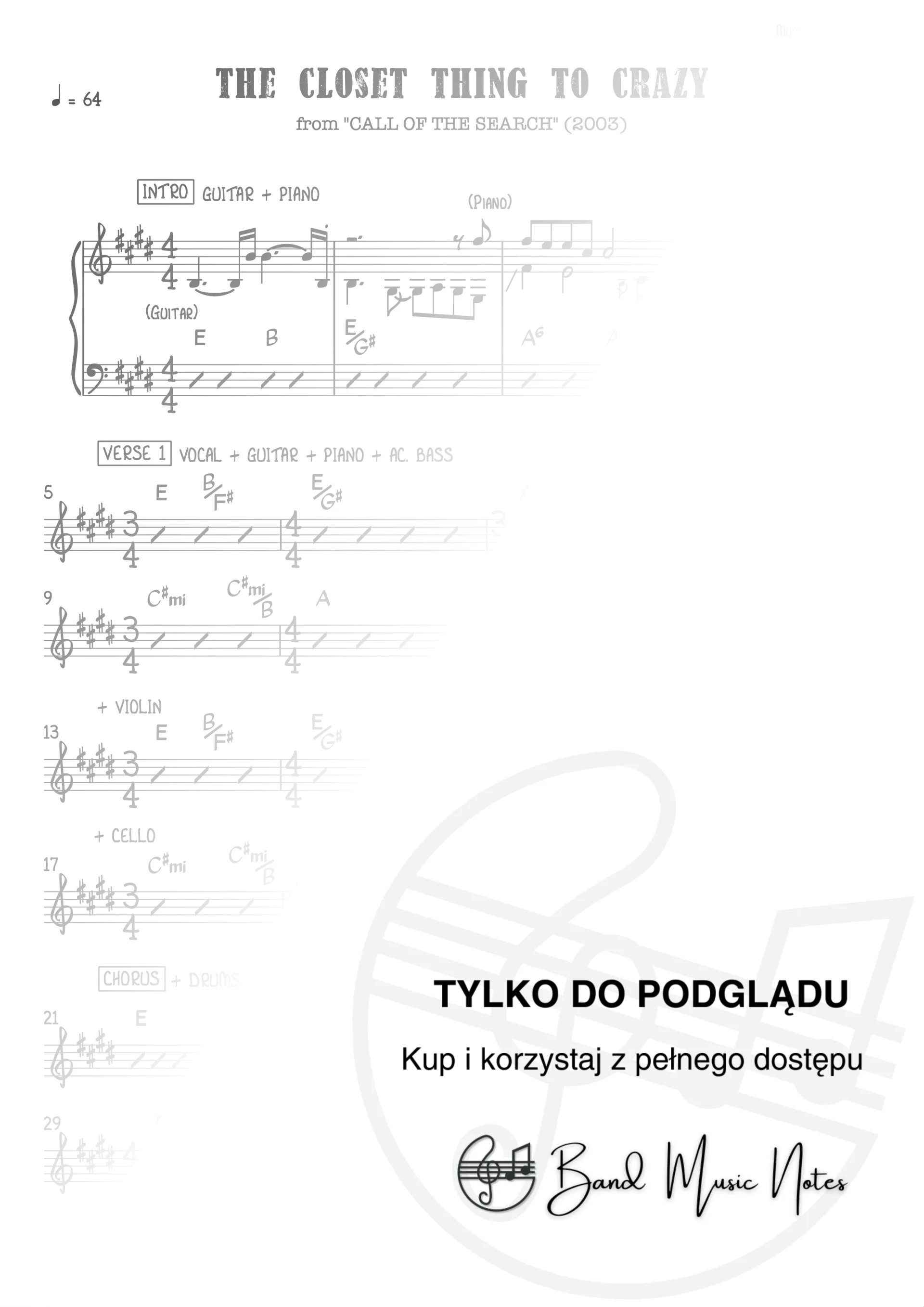Katie Melua - The Closet Thing To Crazy - Band Score_0001