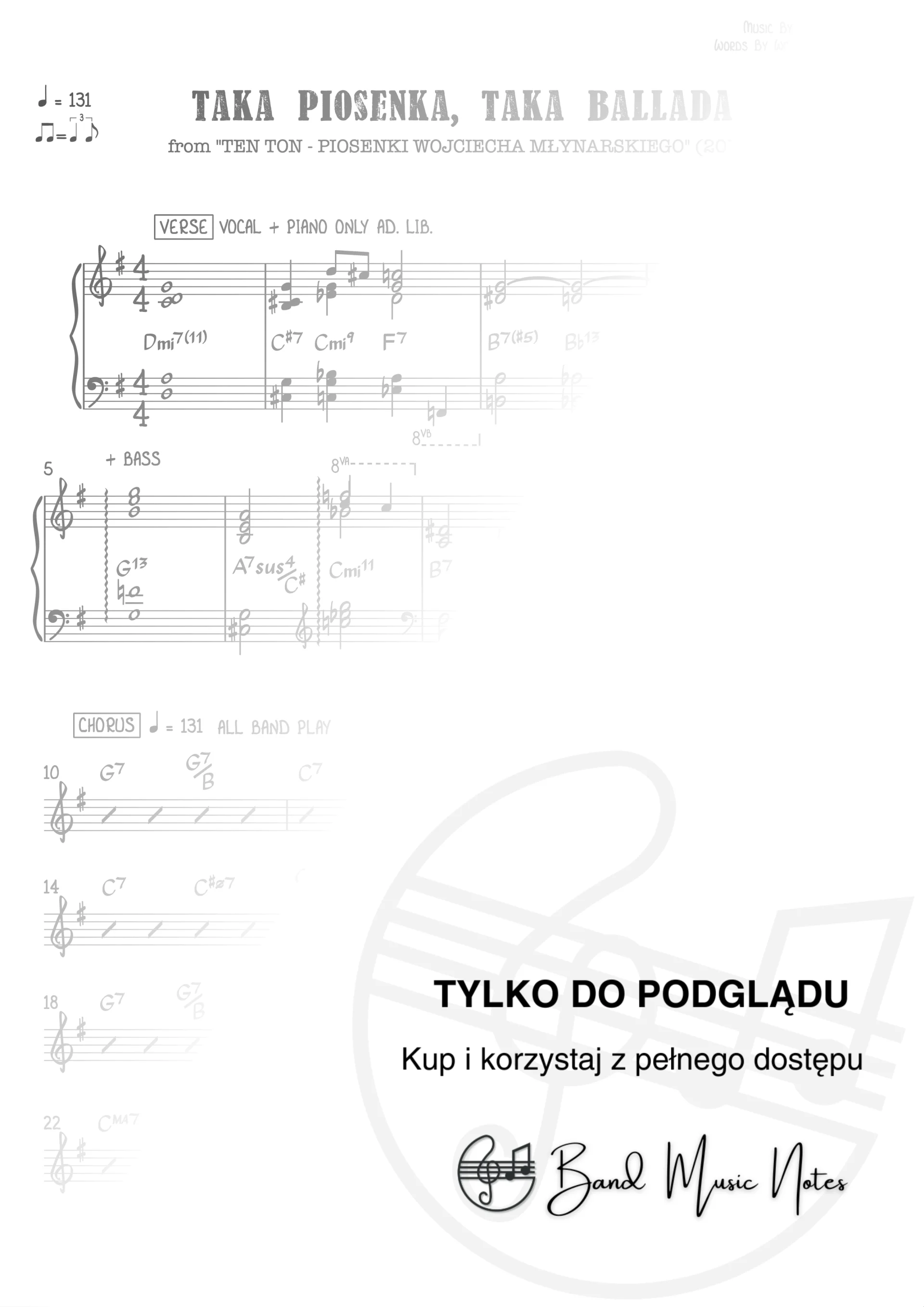Kinga Nadłonek - Taka piosenka, taka ballada - Band Score_0001