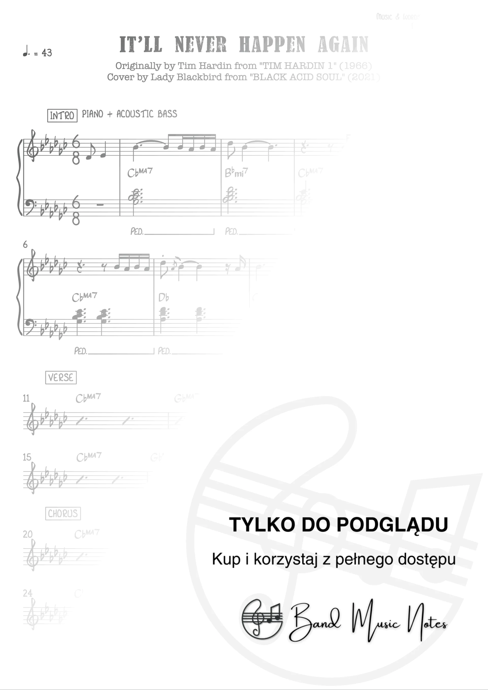 Lady Blackbird - It'll Never Happen Again - Band Score_0001