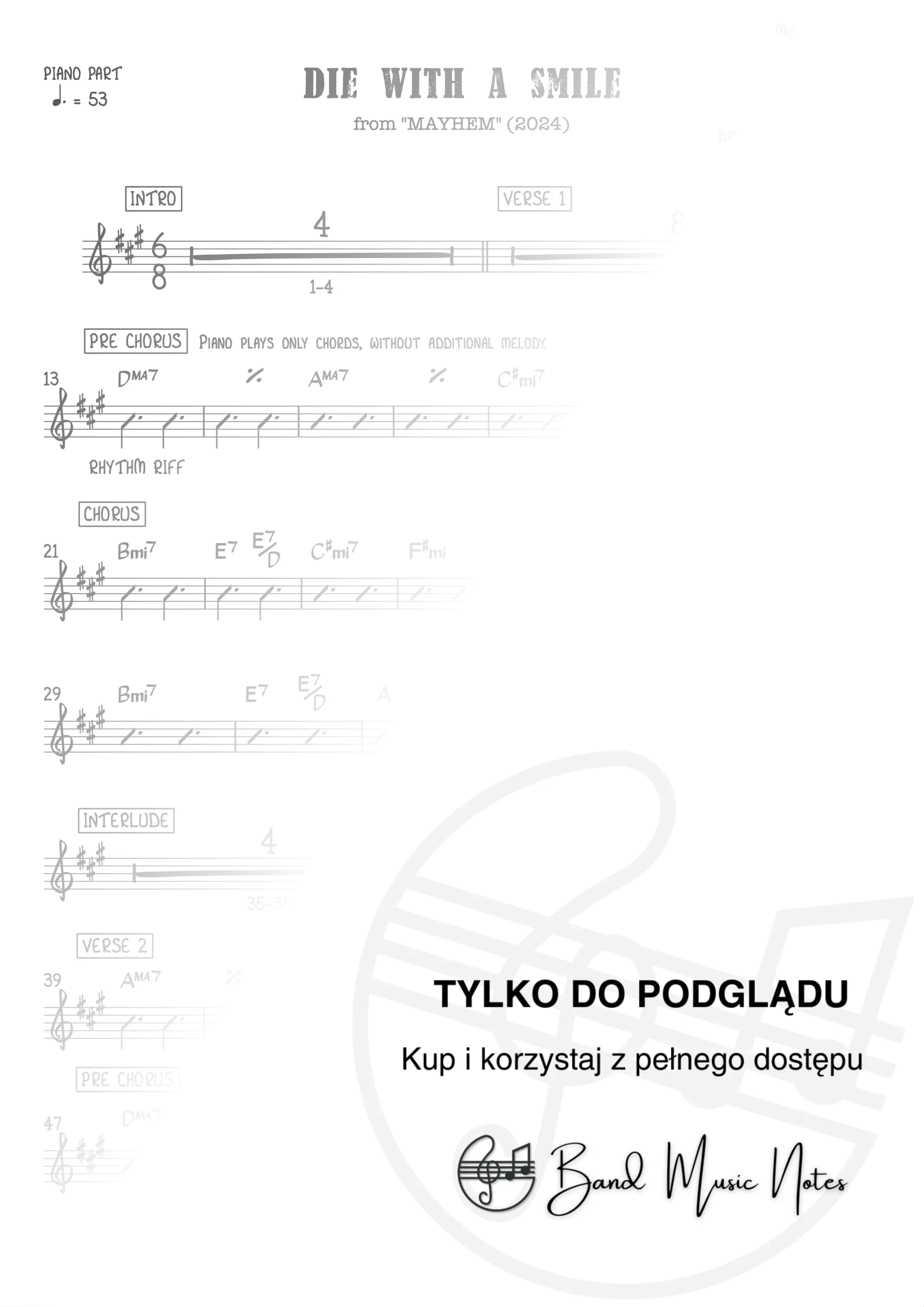 Lady Gaga, Bruno Mars - Die With A Smile - Piano Part_0001