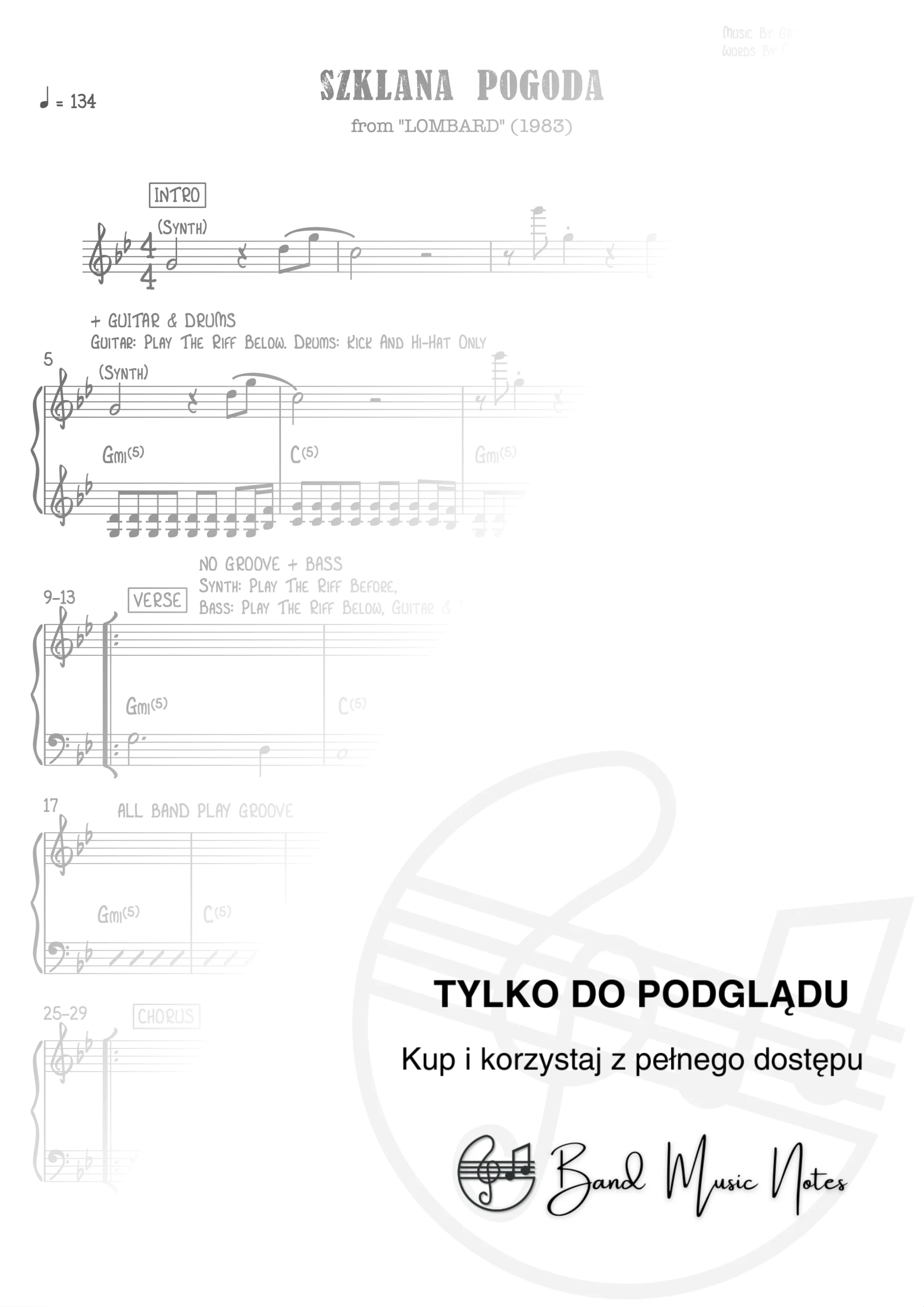 Lombard - Szklana Pogoda - Band Score_0001