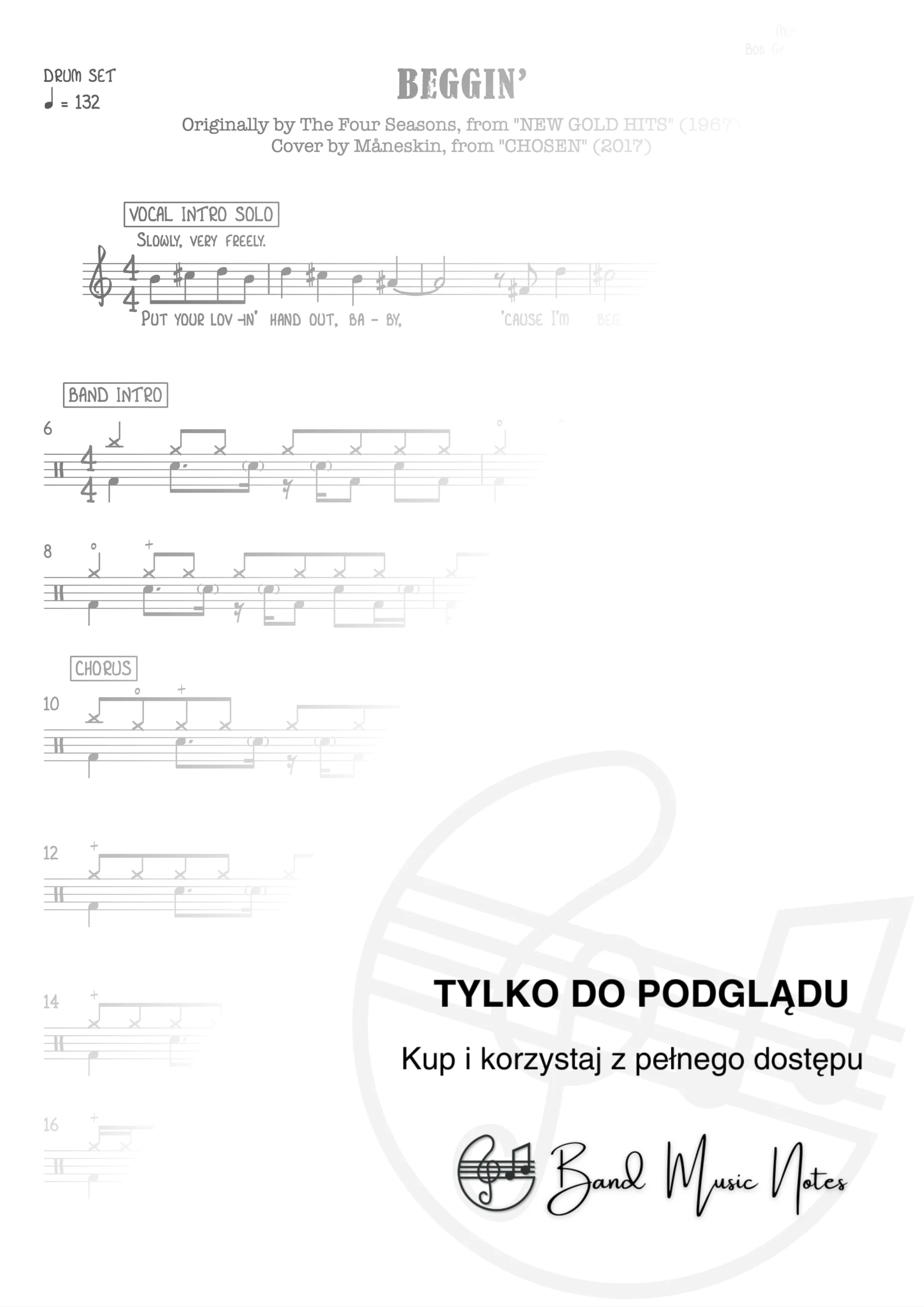 Måneskin - Beggin' - Drum Set Part_0001