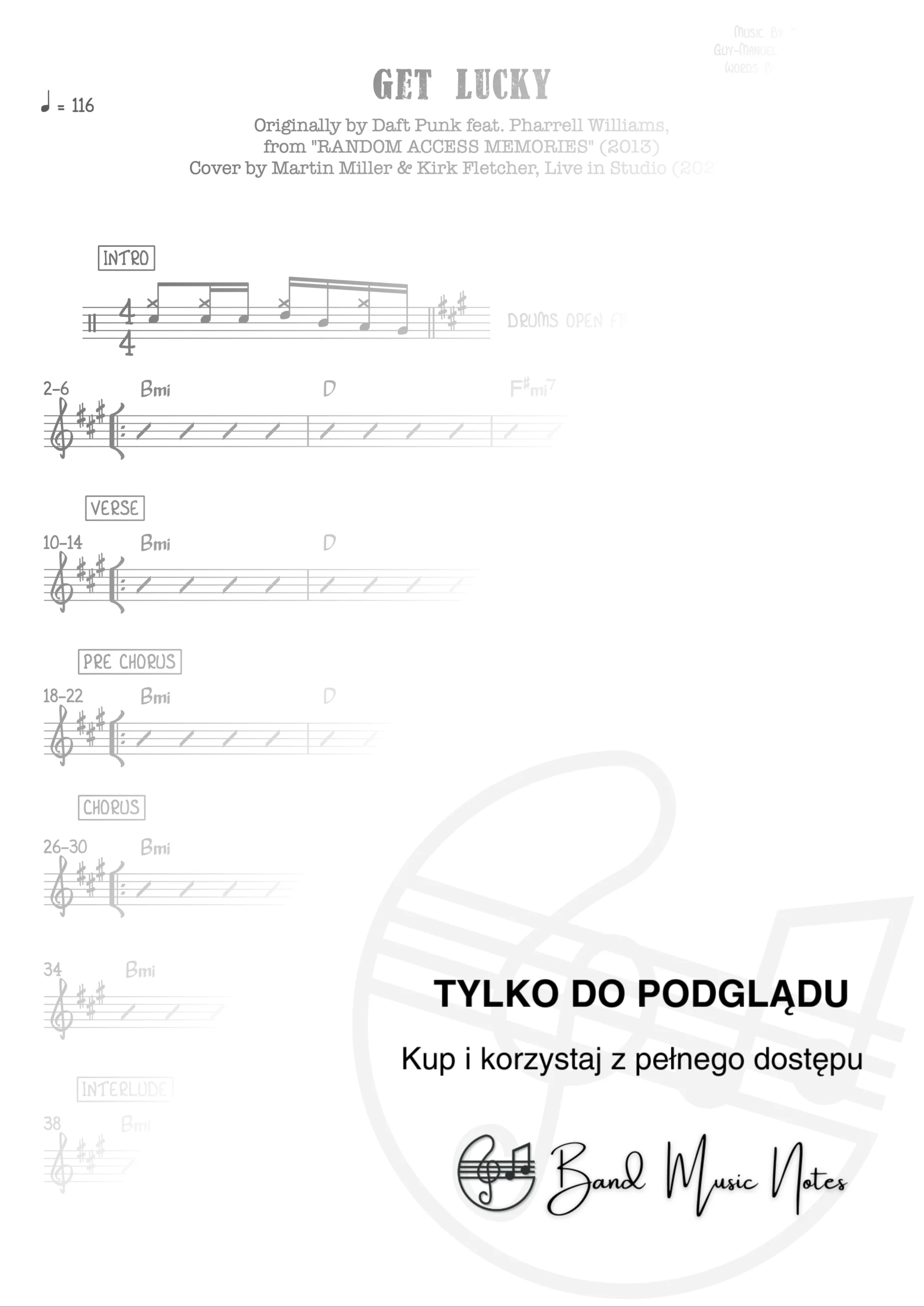 Martin Miller & Kirk Fletcher - Get Lucky - Band Score_0001