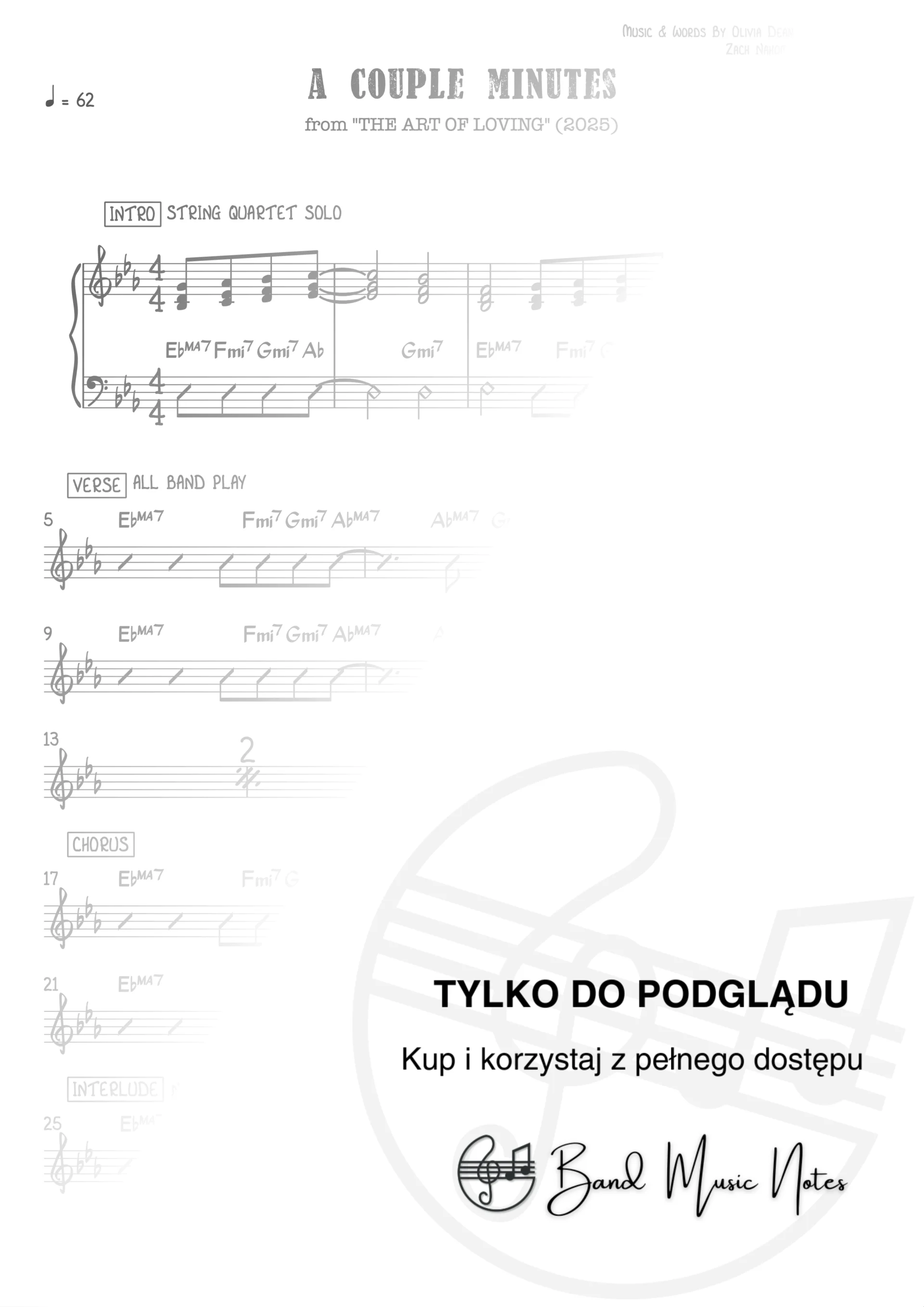 Olivia Dean - A Couple Minutes - Band Score_0001