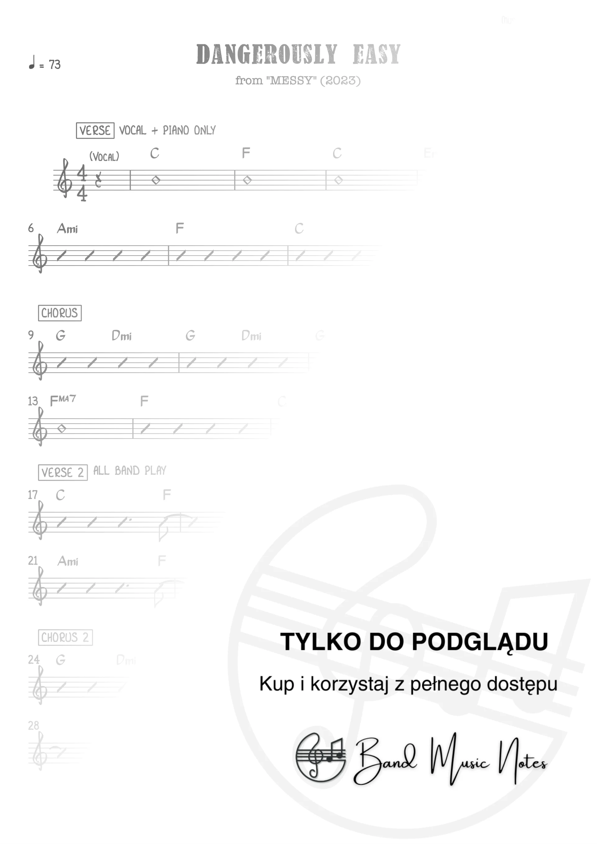Olivia Dean - Dangerously Easy - Band Score_0001