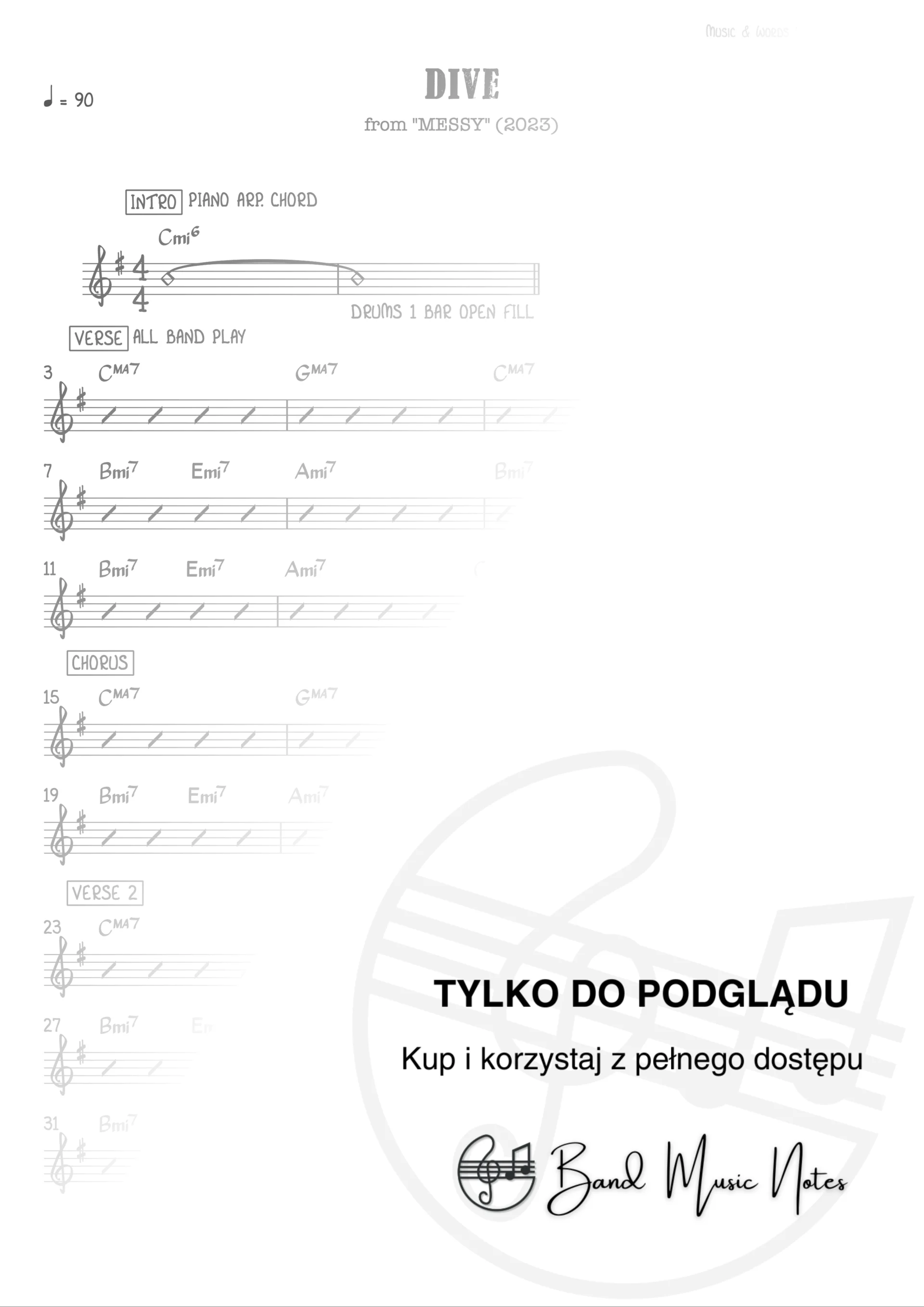 Olivia Dean - Dive - Band Score_0001