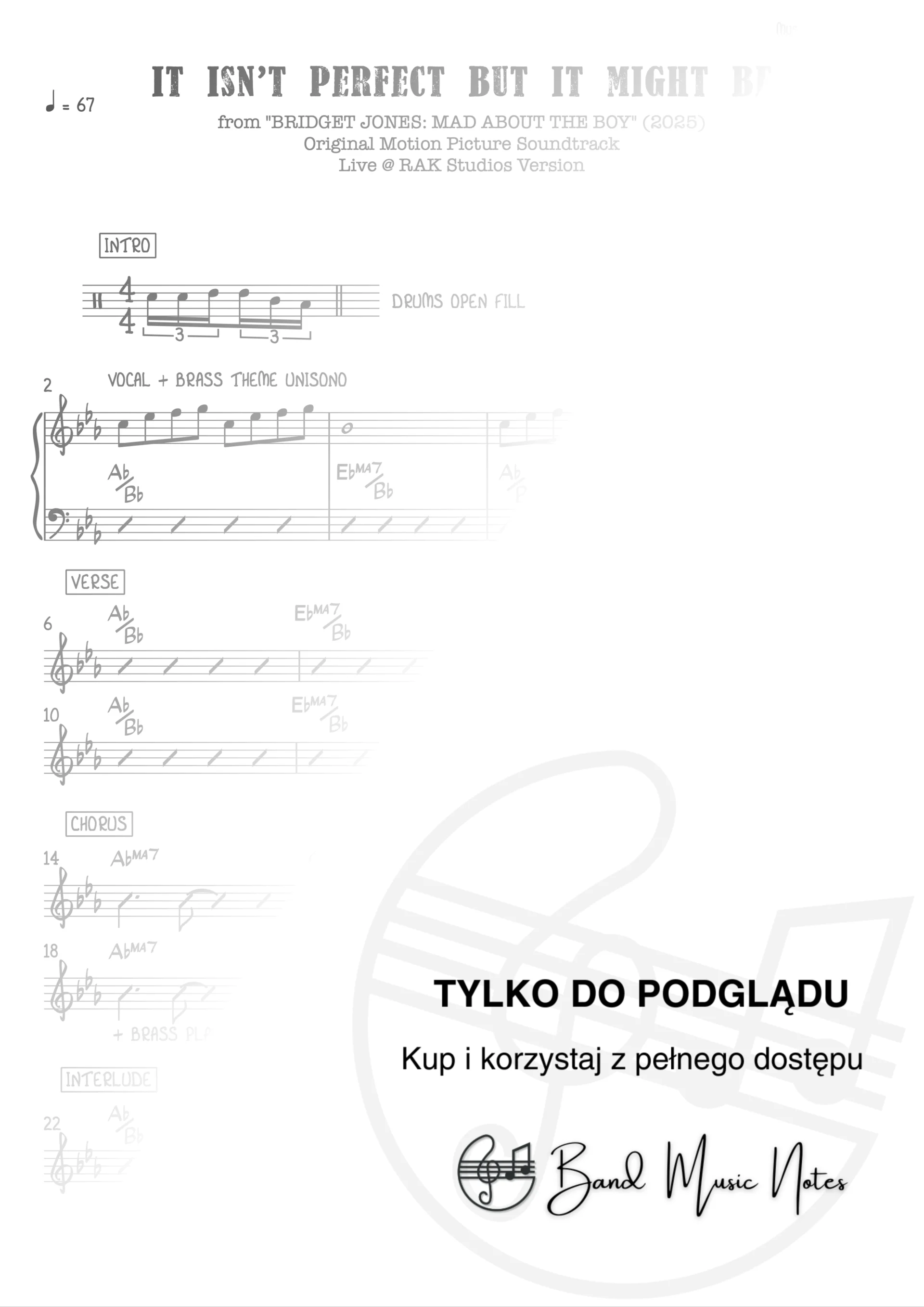 Olivia Dean - It Isn’t Perfect But It Might Be - Ver. live - Band Score_0001