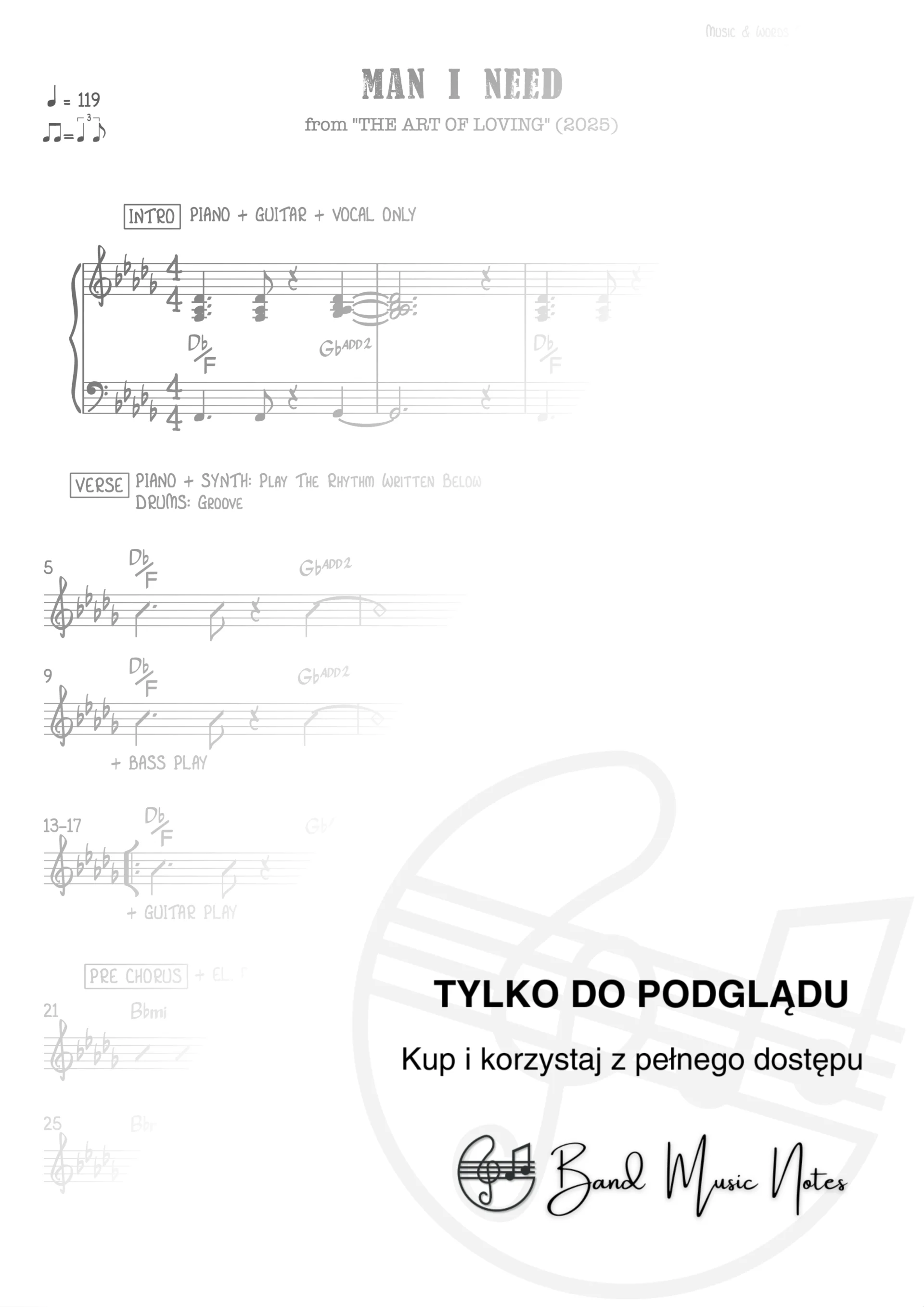 Olivia Dean - Man I Need - Band Score_0001