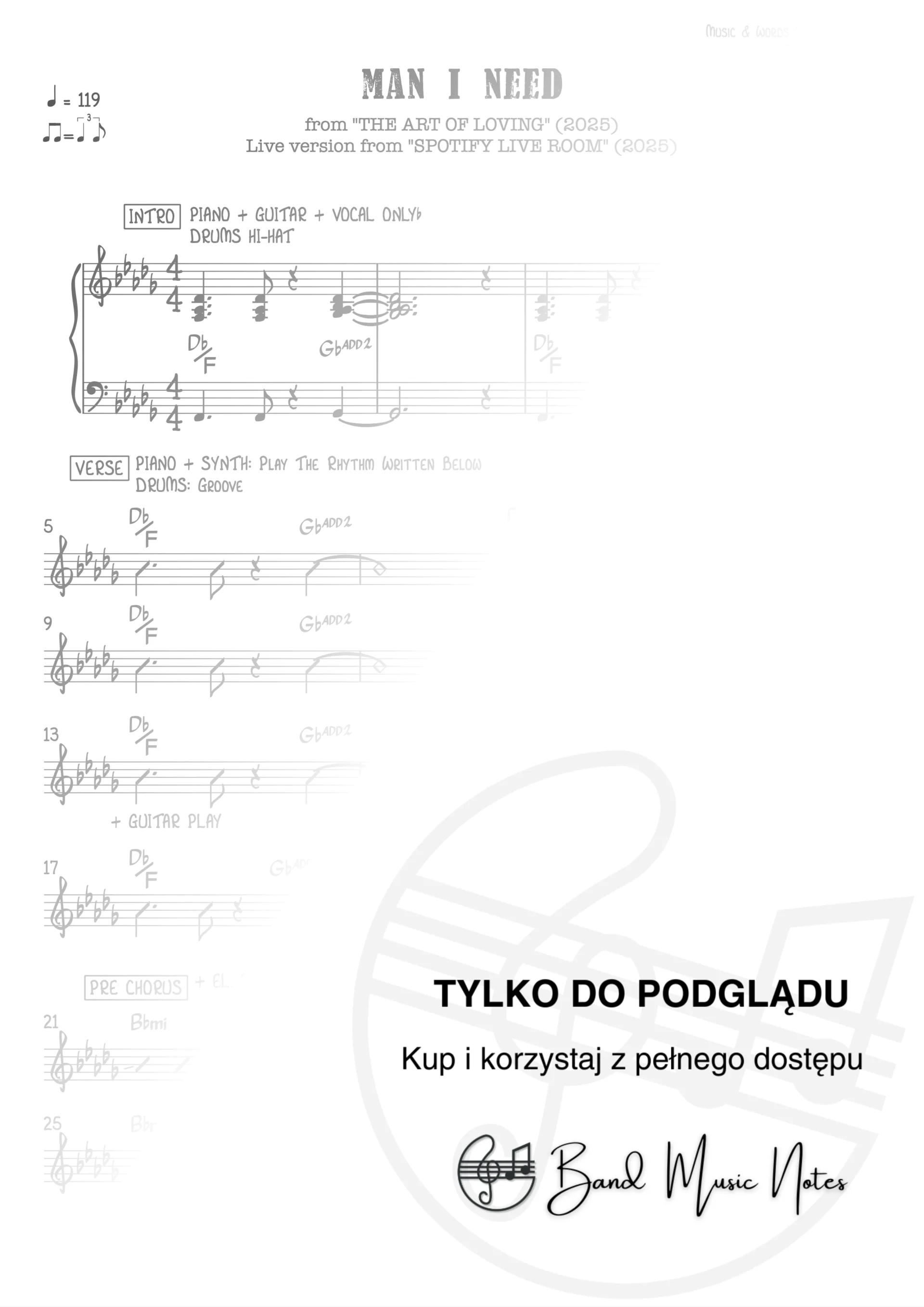 Olivia Dean - Man I Need - Ver. live - Band Score_0001