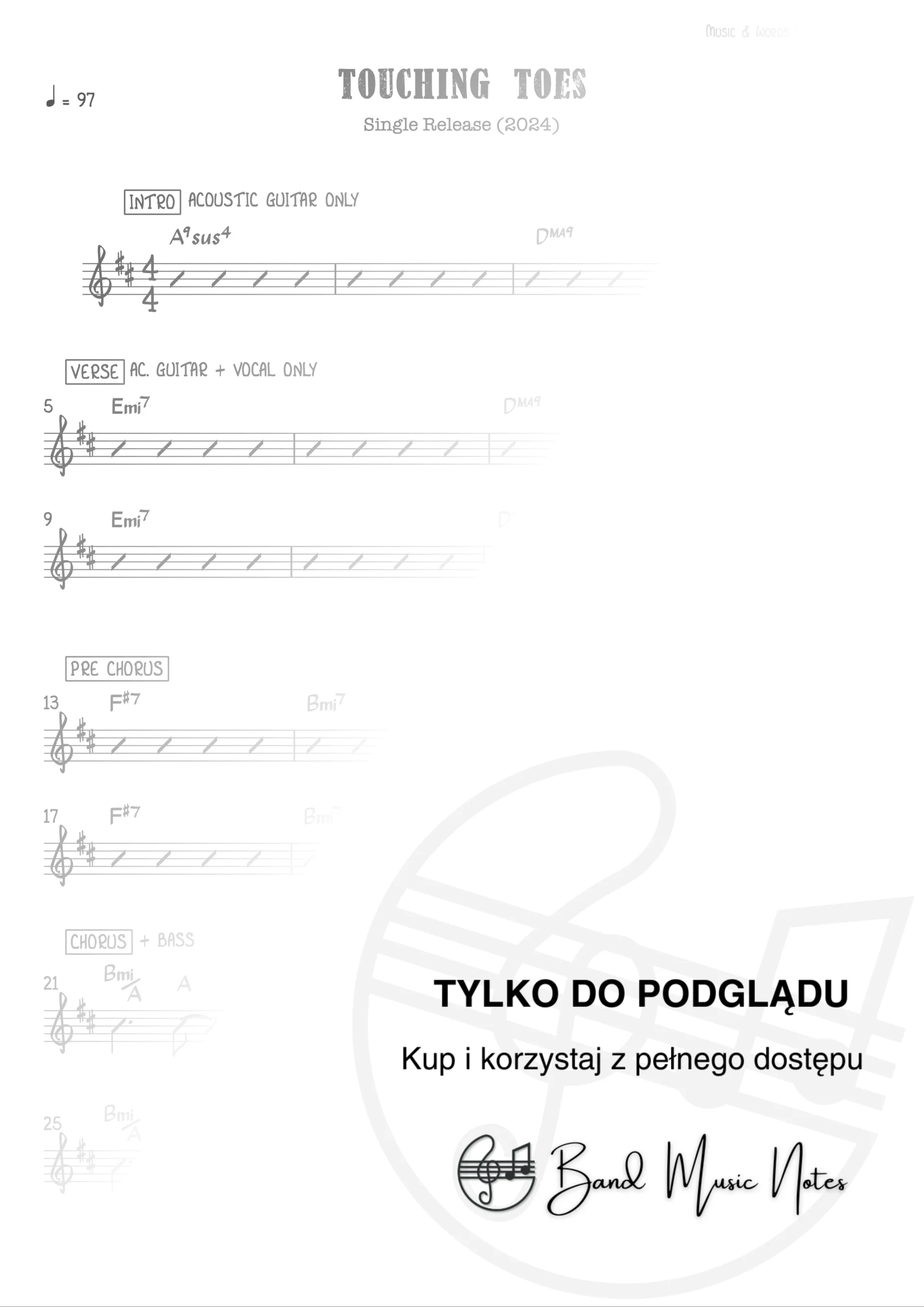 Olivia Dean - Touching Toes - Band Score_0001
