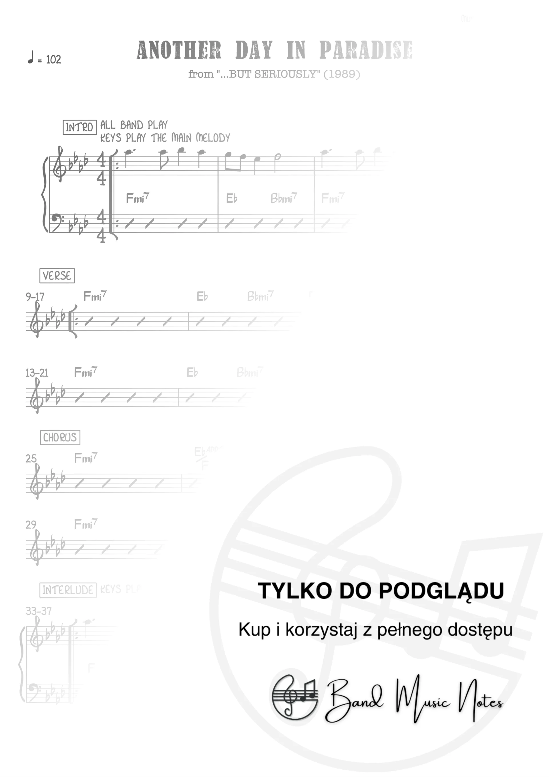 Phil Collins - Another Day In Paradise - Band Score_0001