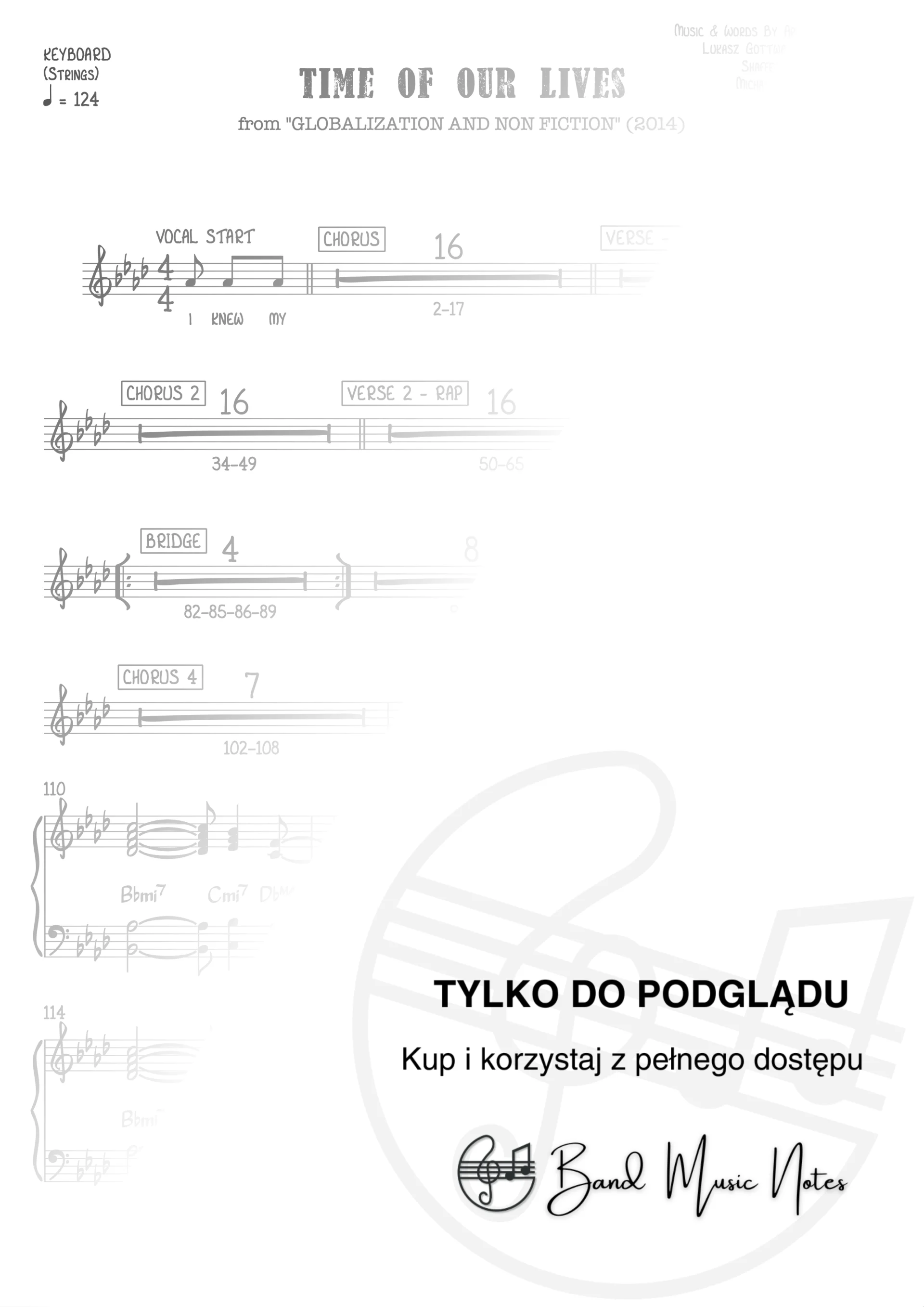 Pitbull, Ne-Yo - Time Of Our Lives - Keyboard Part_0001