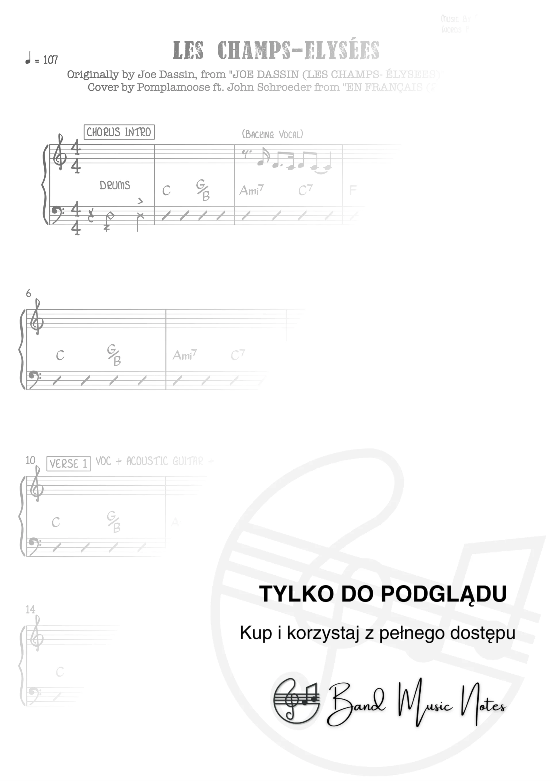 Pomplamoose - Les Champs-Élysées - Band Score_0001