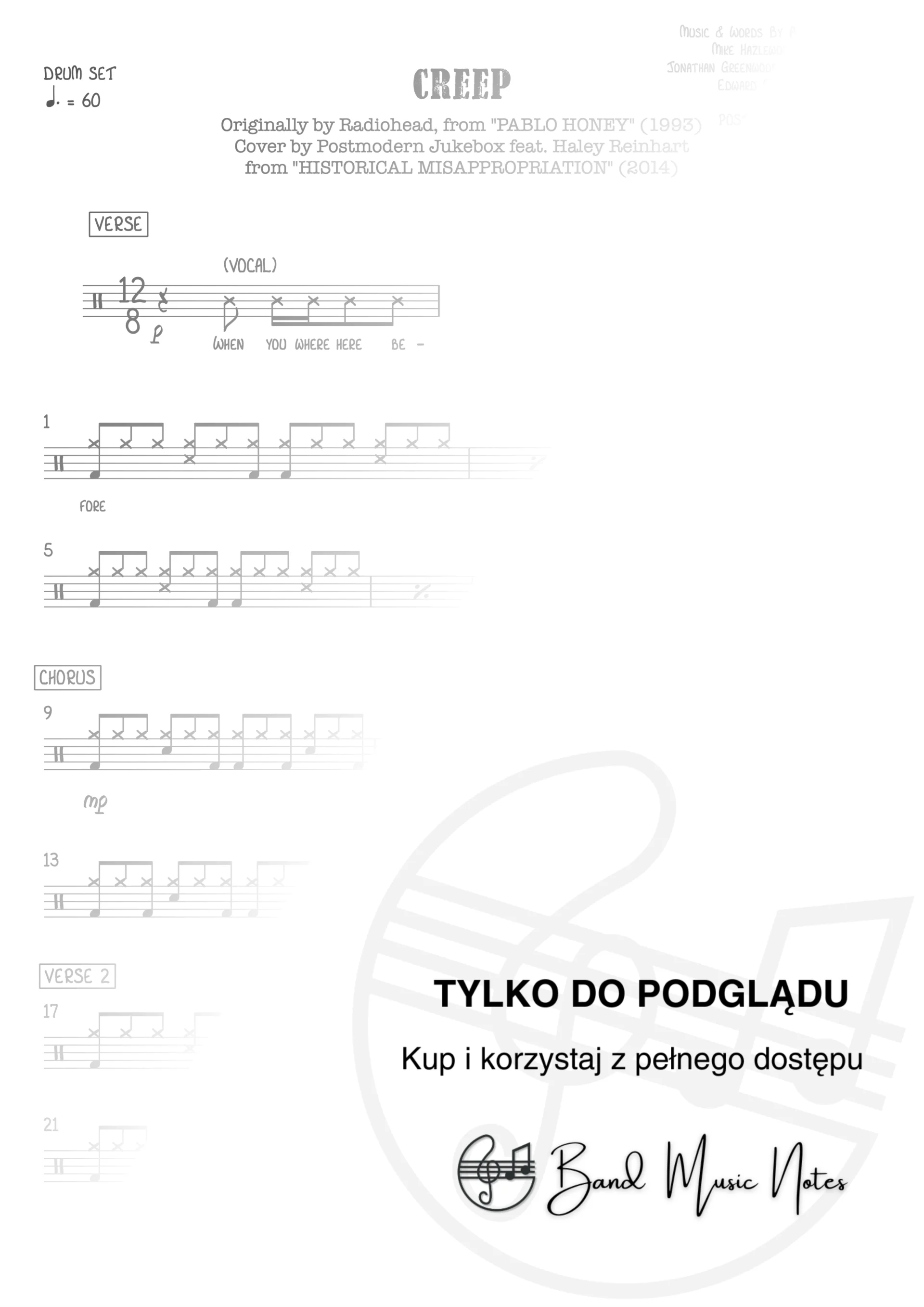 Postmodern Jukebox - Creep - Drum Set Part_0001