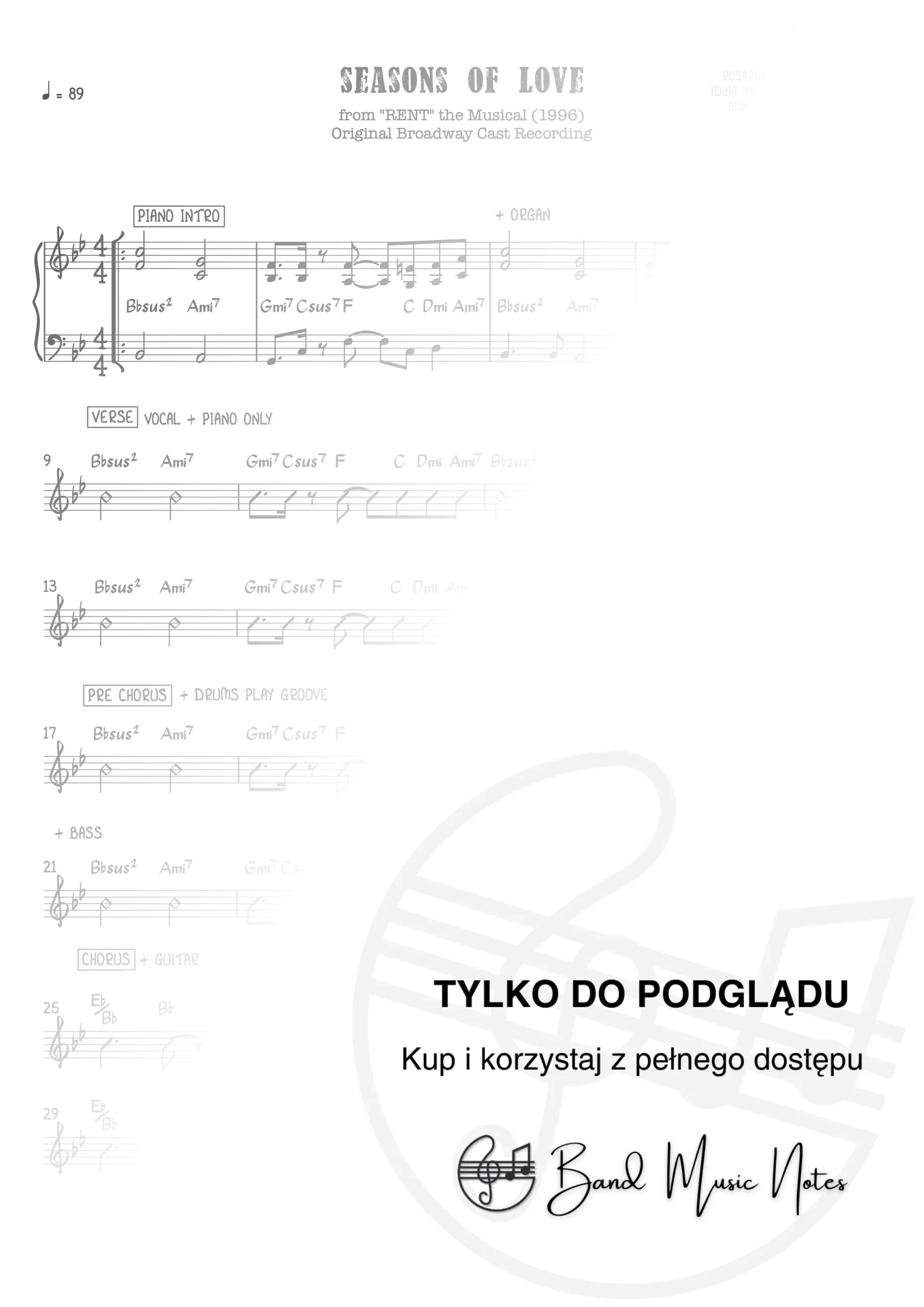 Rent - Seasons Of Love - Band Score_0001