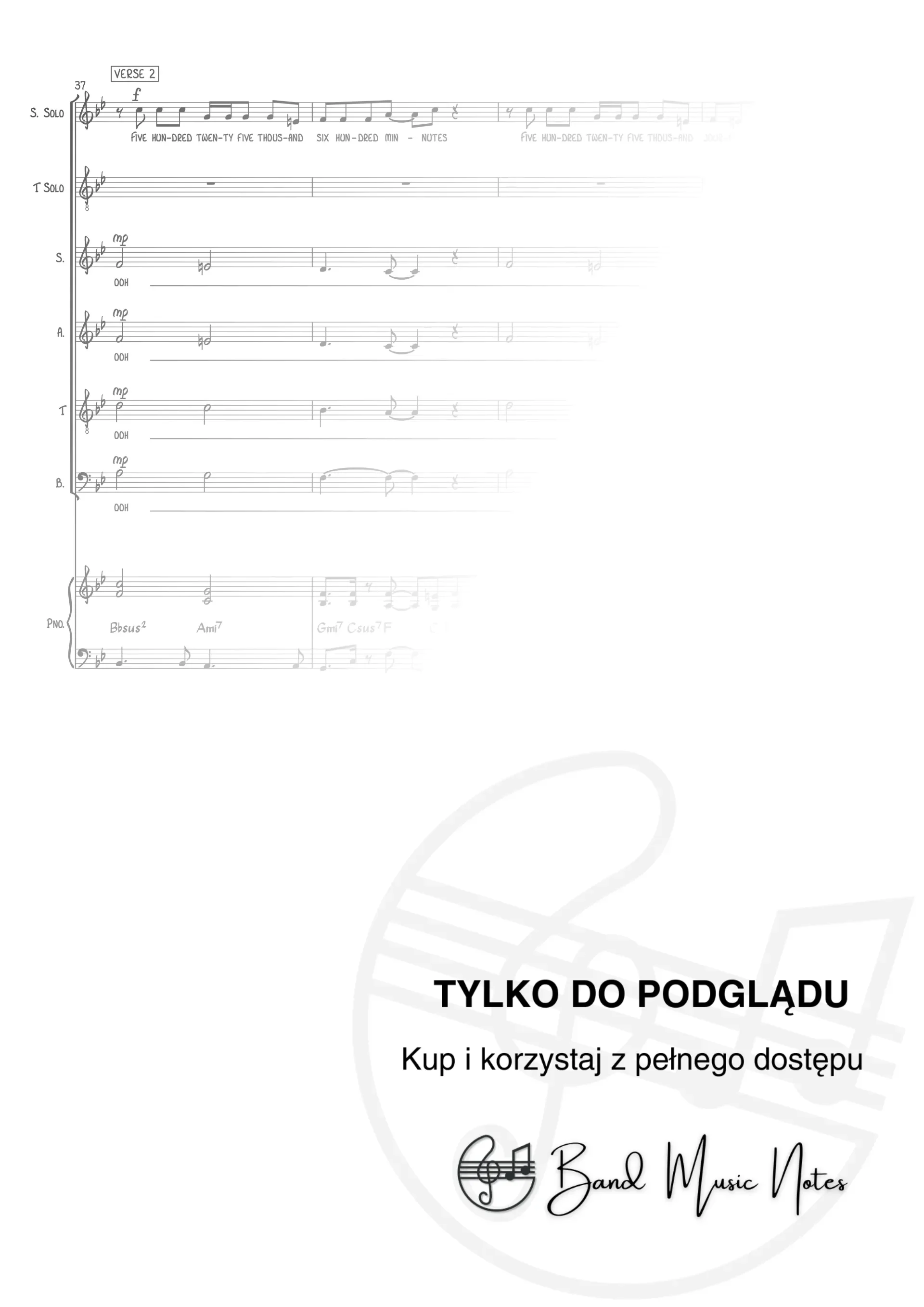 Rent - Seasons Of Love - Piano & Vocal Score_0005