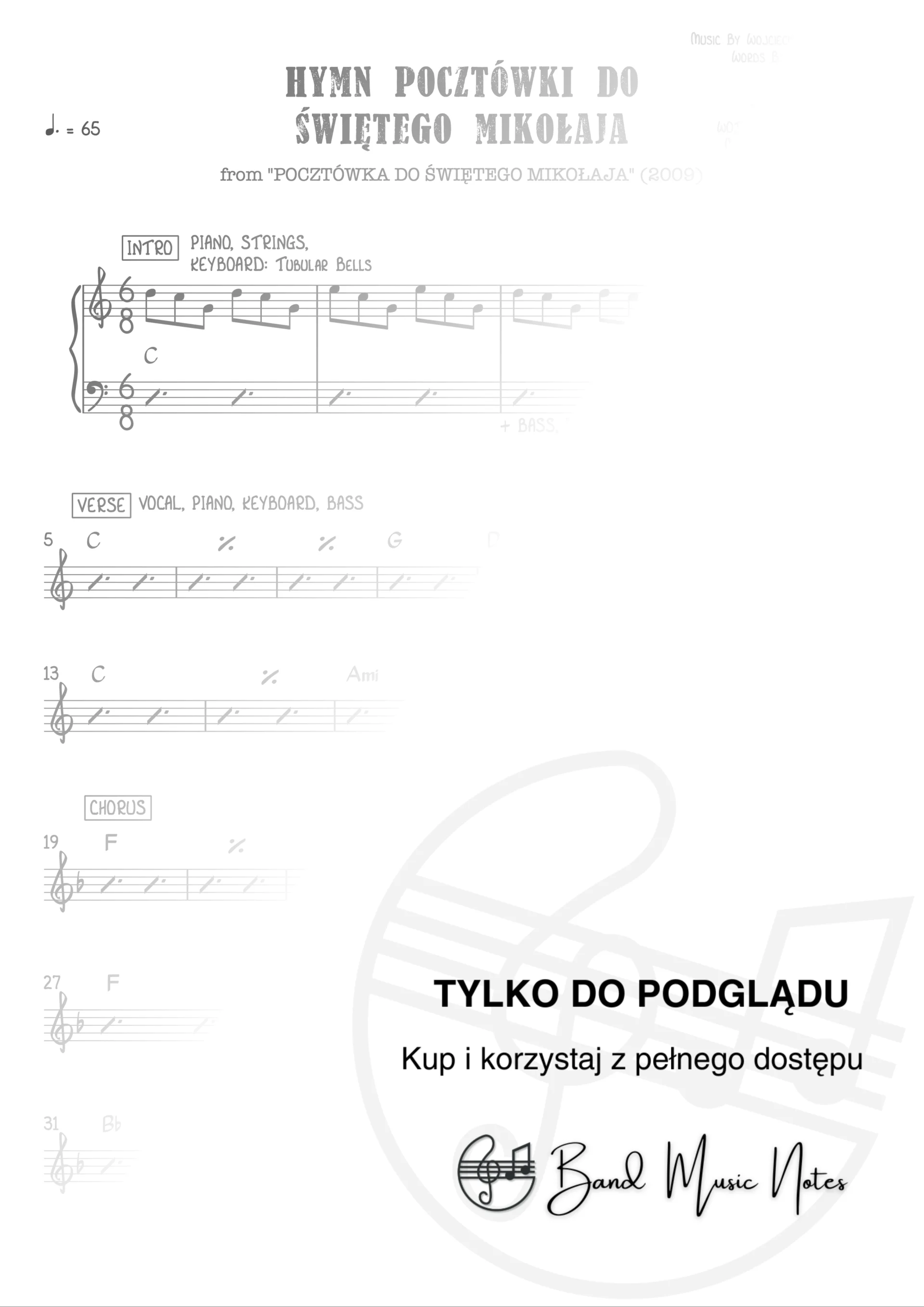 Różni Wykonawcy - Hymn pocztówki do Świętego Mikołaja - Band Score_0001